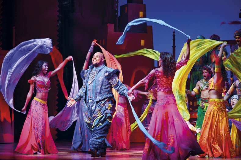 Aladdin Prince Edward Theatre Trevor Dion Nicholas (Genie) Photographer Deen van Meer © Disney