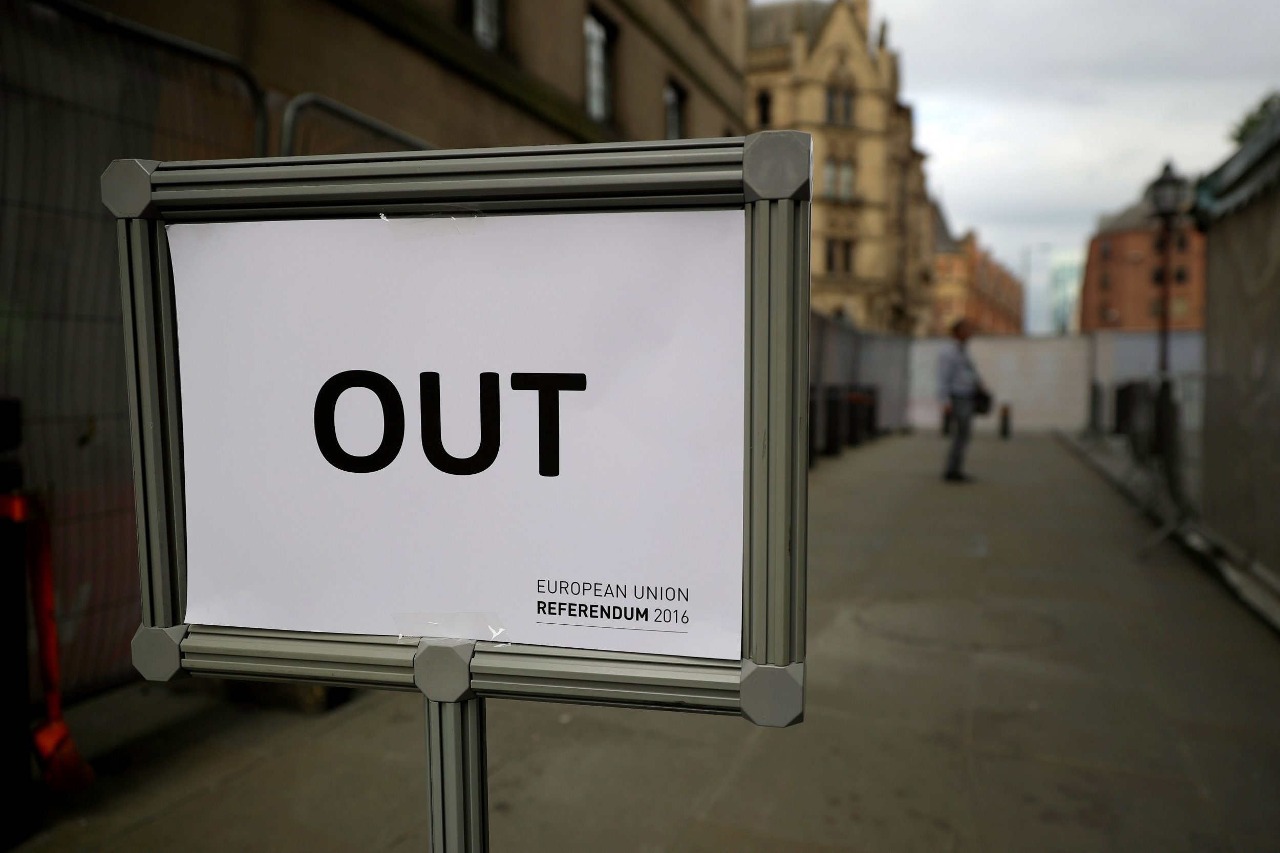 EU Referendum 'Out' exit sign