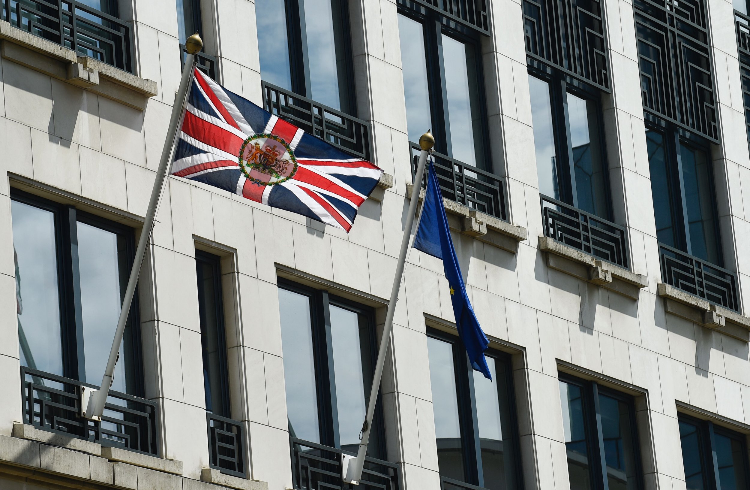 U.K. and EU flags in Brussels