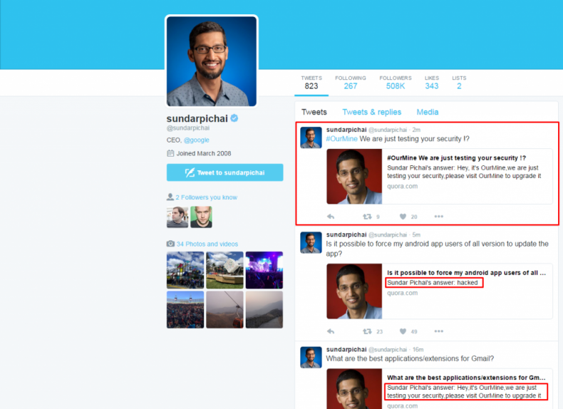 pichai hacked