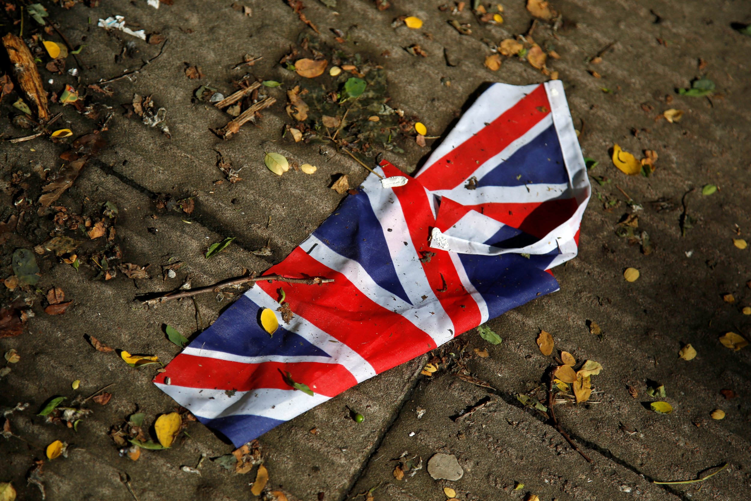 A washed away Union flag