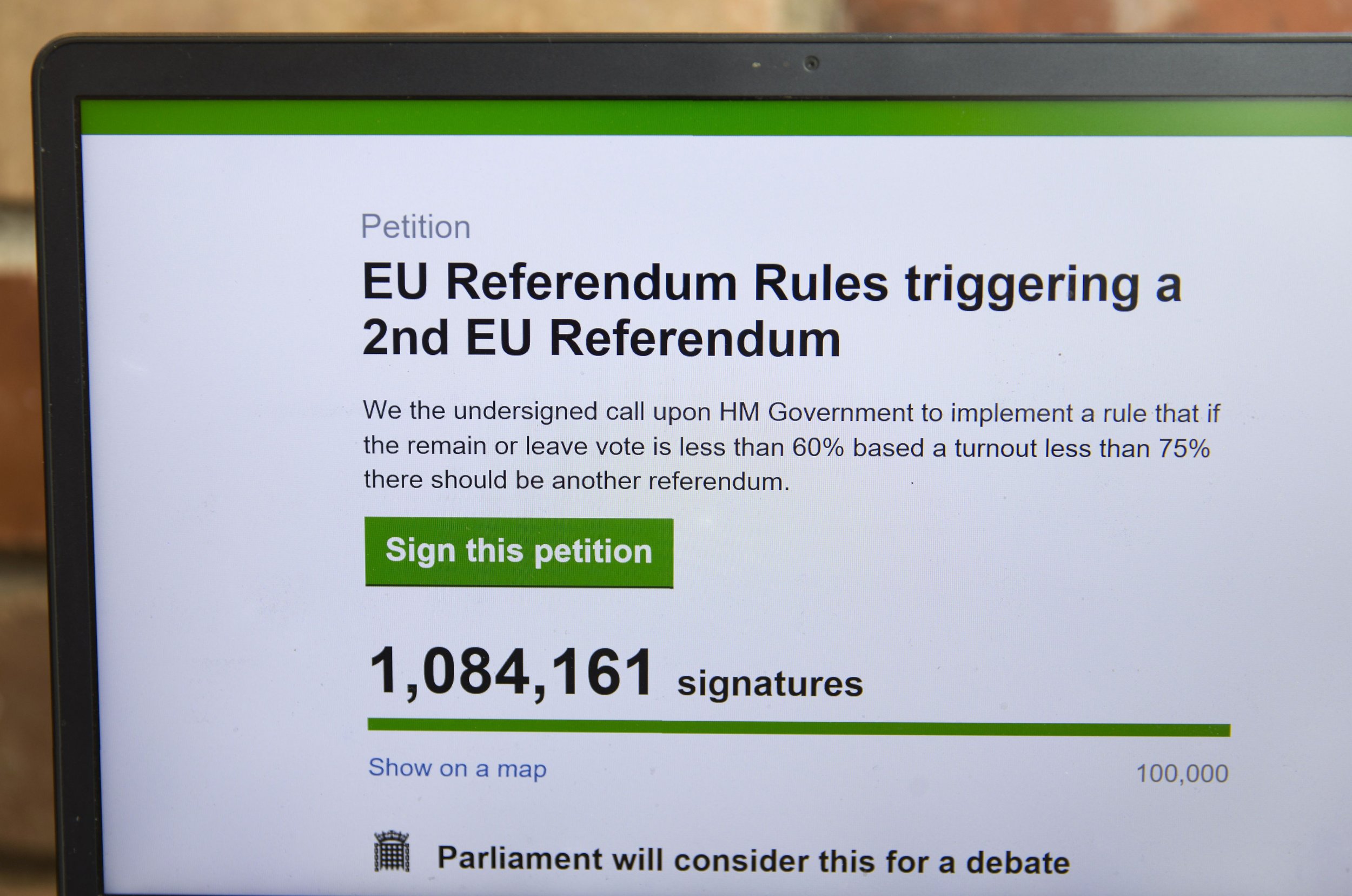 Online petition for second referendum