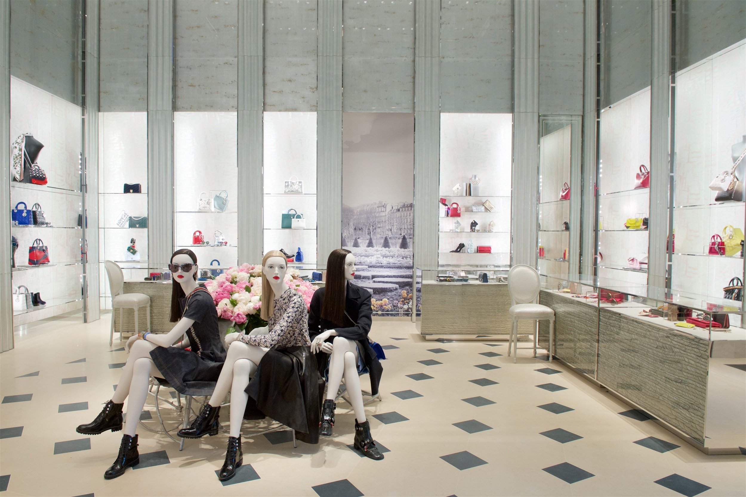 Louis Vuitton store decor and mannequins interior New Bond Street