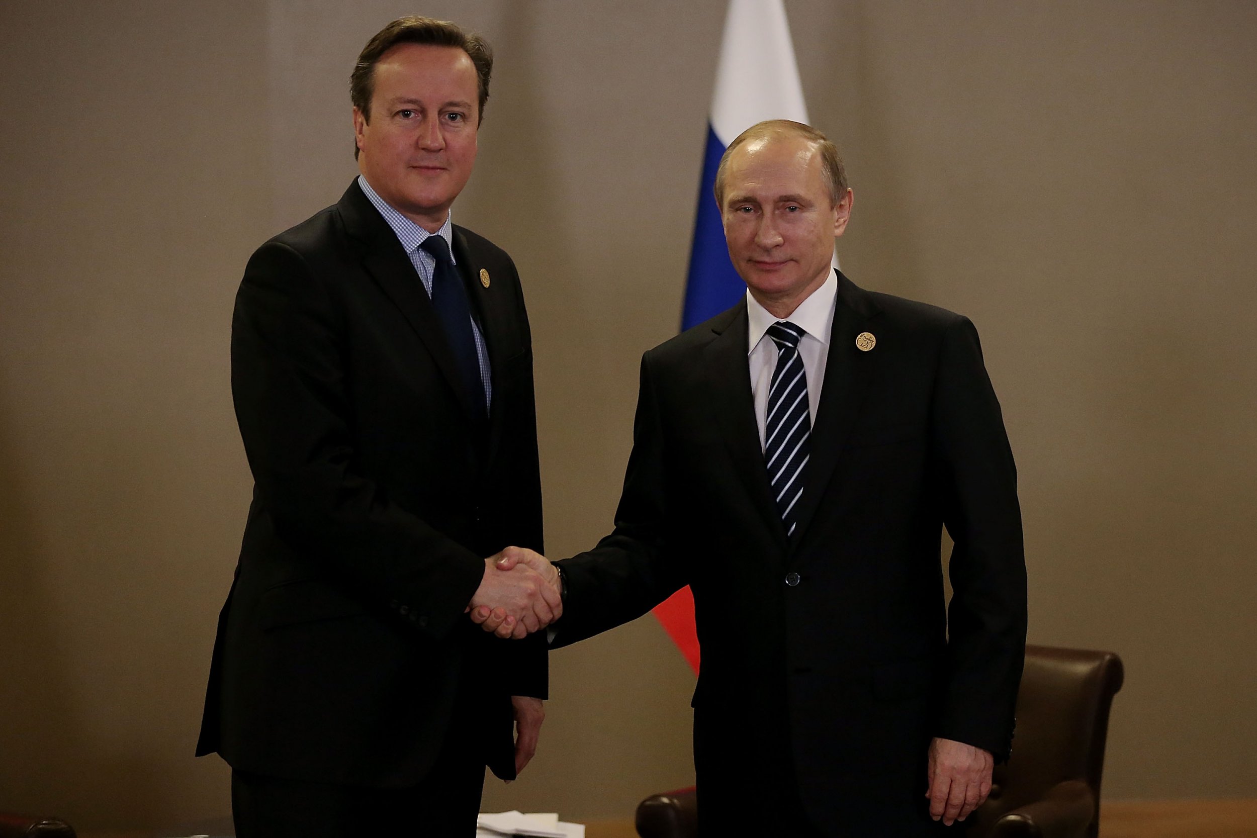 David Cameron and Vladimir Putin