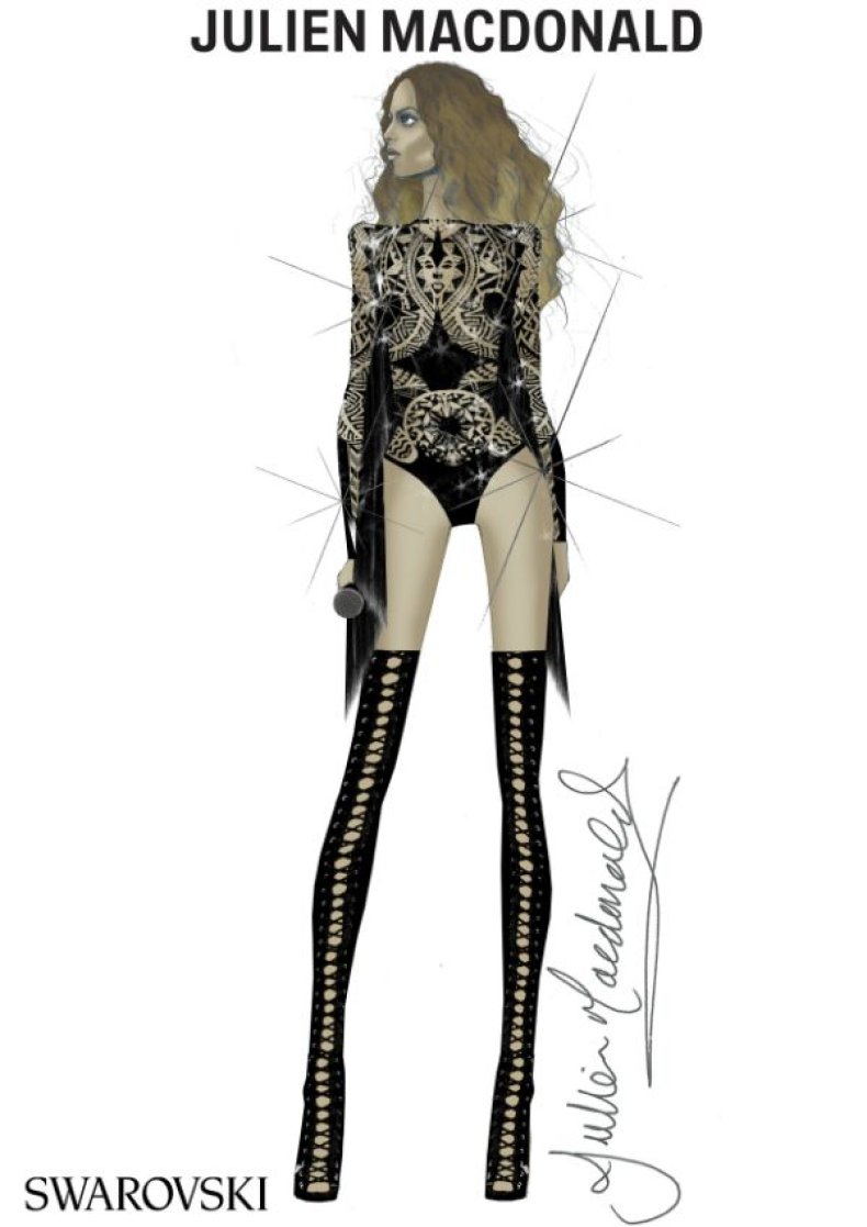 Beyoncé black bodysuit by Julien Macdonald
