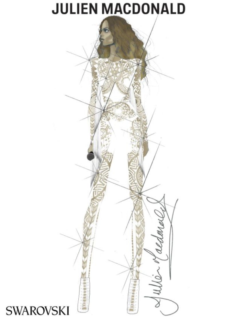 Beyoncé white bodysuit by Julien Macdonald