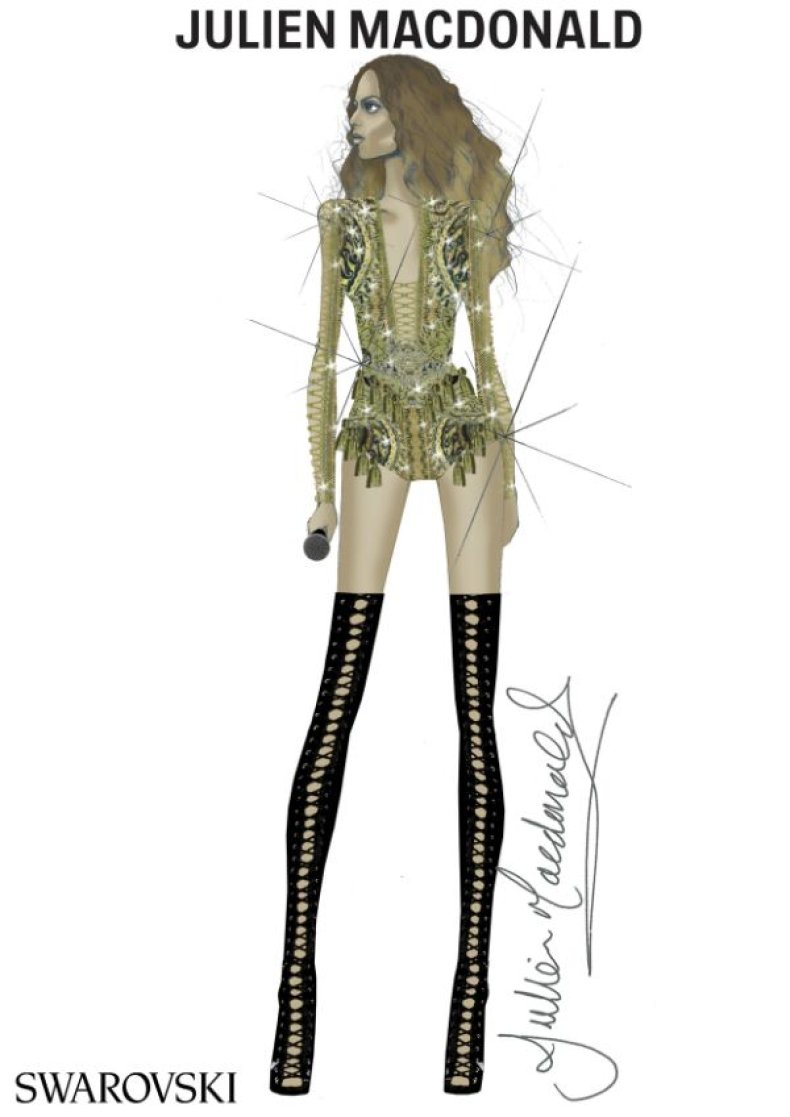 Beyoncé gold bodysuit by Julien Macdonald