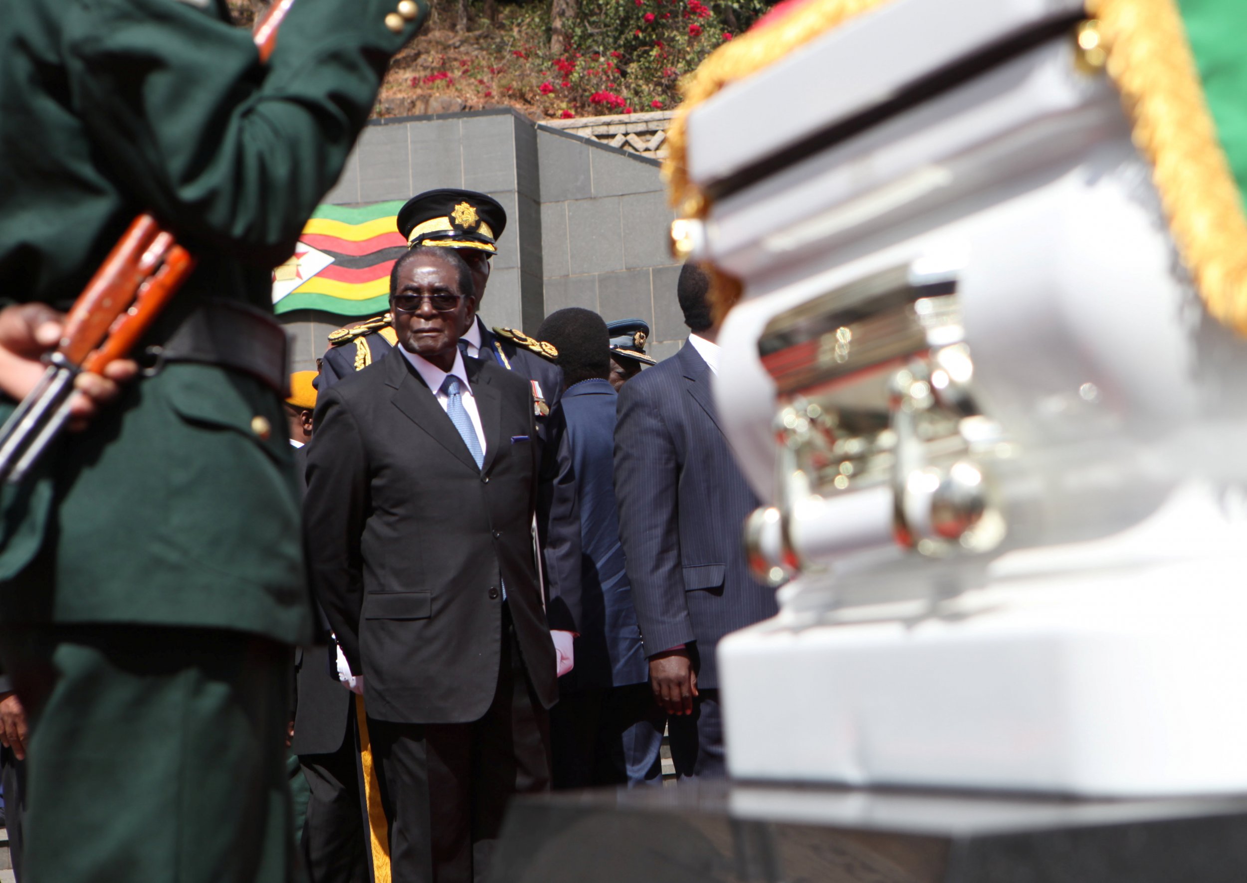 Robert Mugabe at Charles Utete funeral