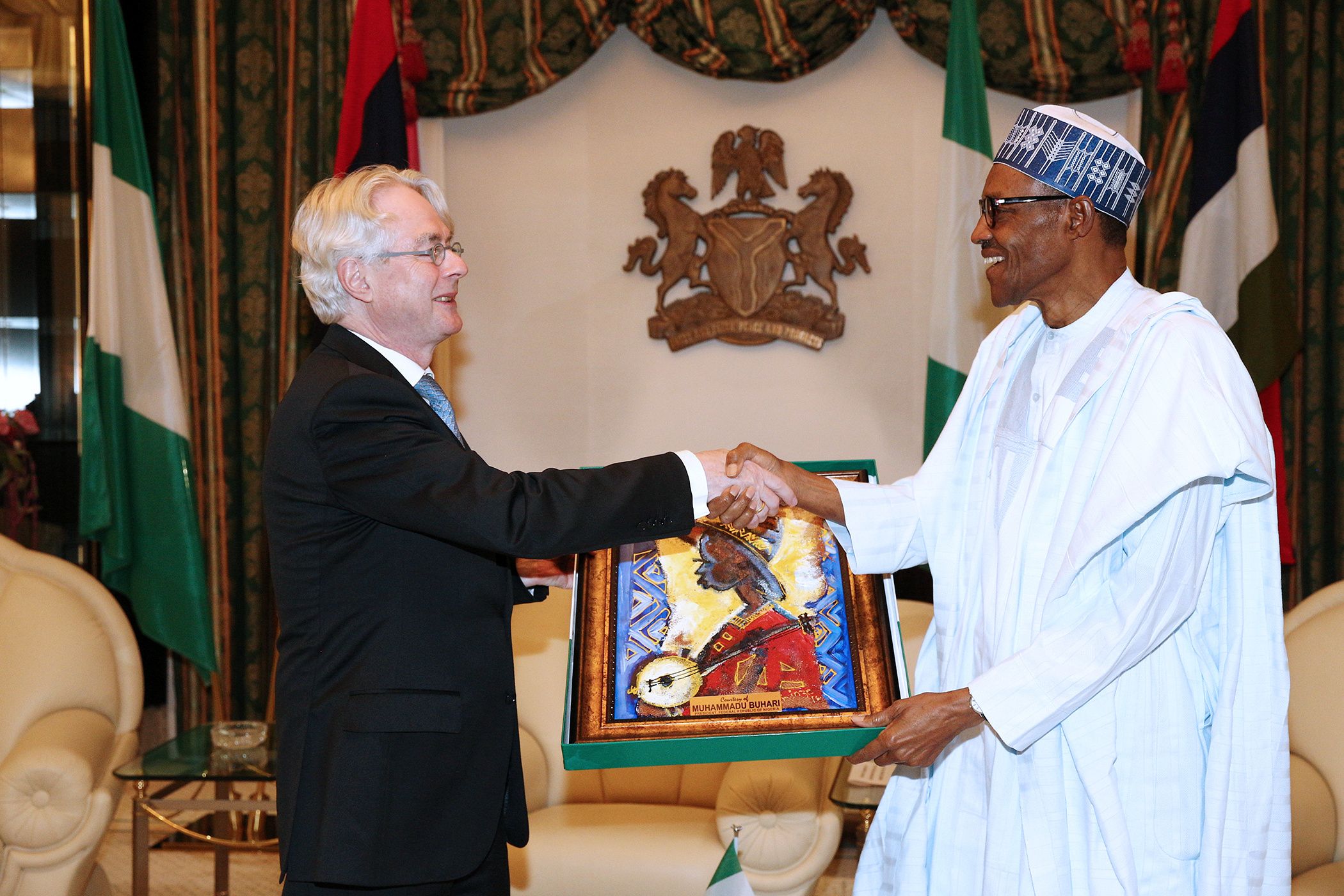 Buhari with outgoing German ambassador in Nigeria