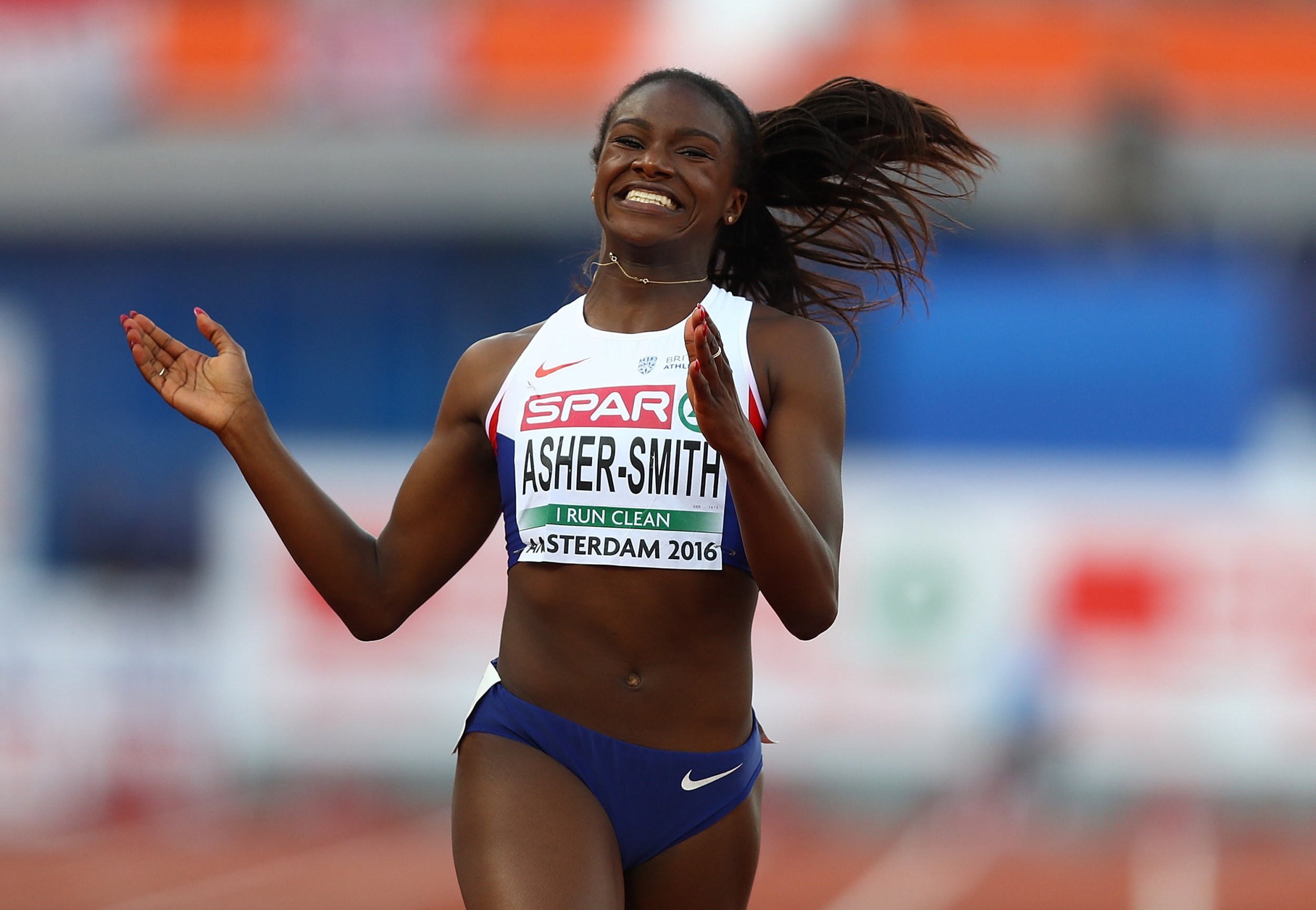 Netherland's Dafne Schippers reacts after competing in the women's News  Photo - Getty Images