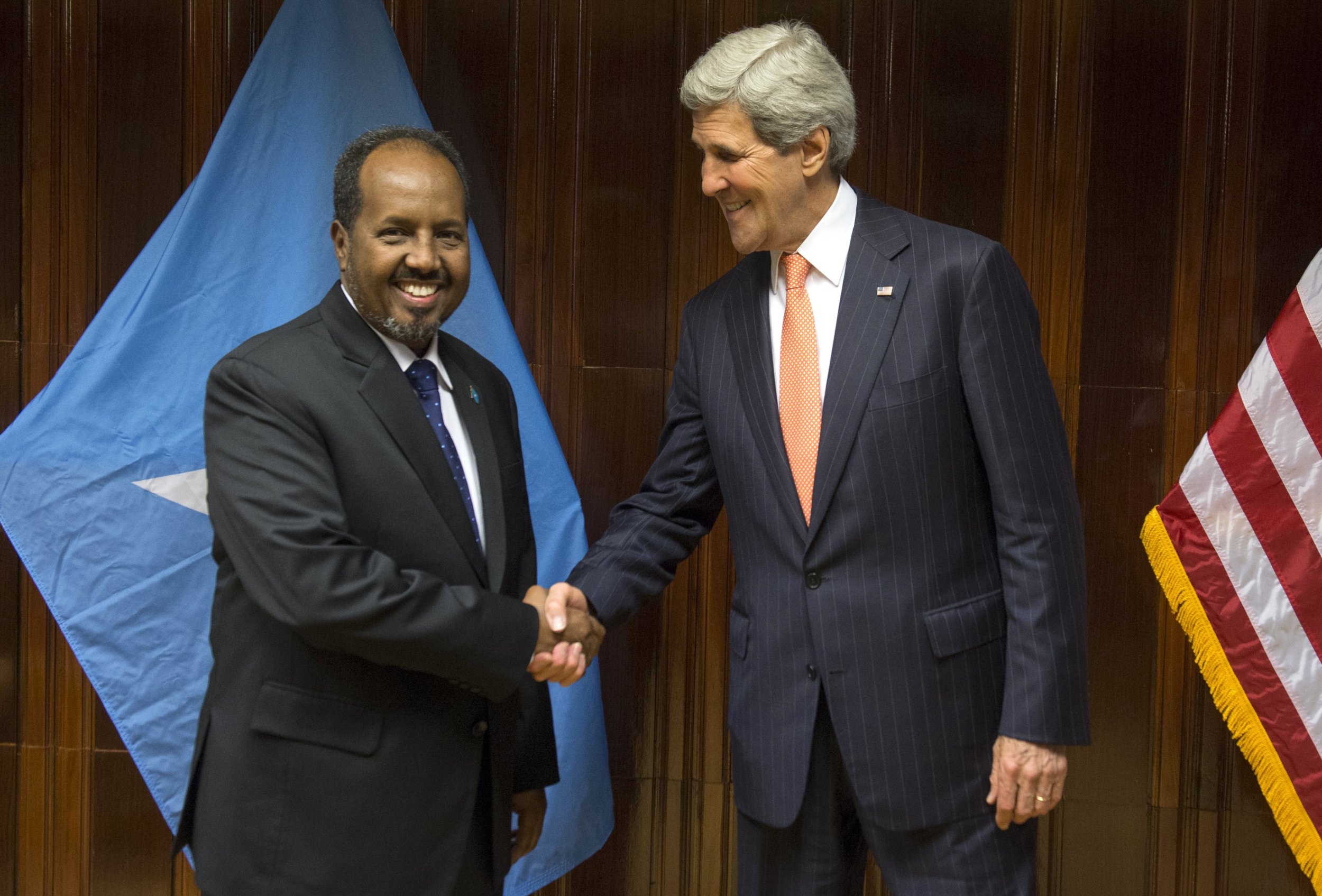 Hassan Sheikh Mohamud and John Kerry