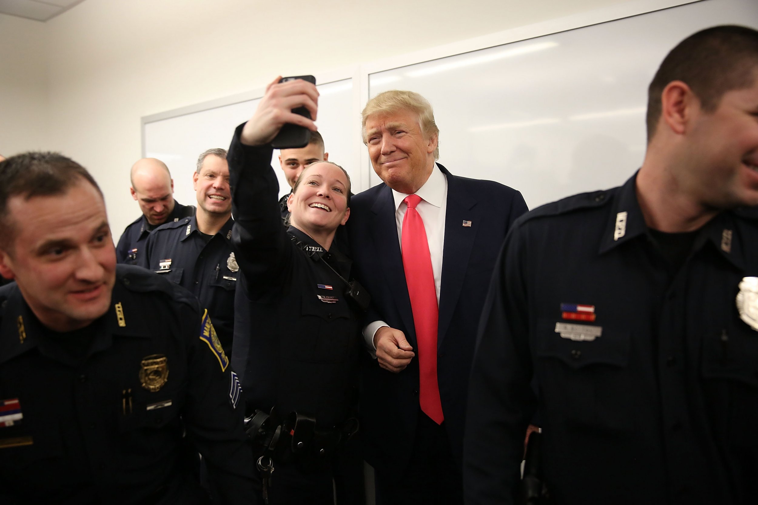 Trump with police