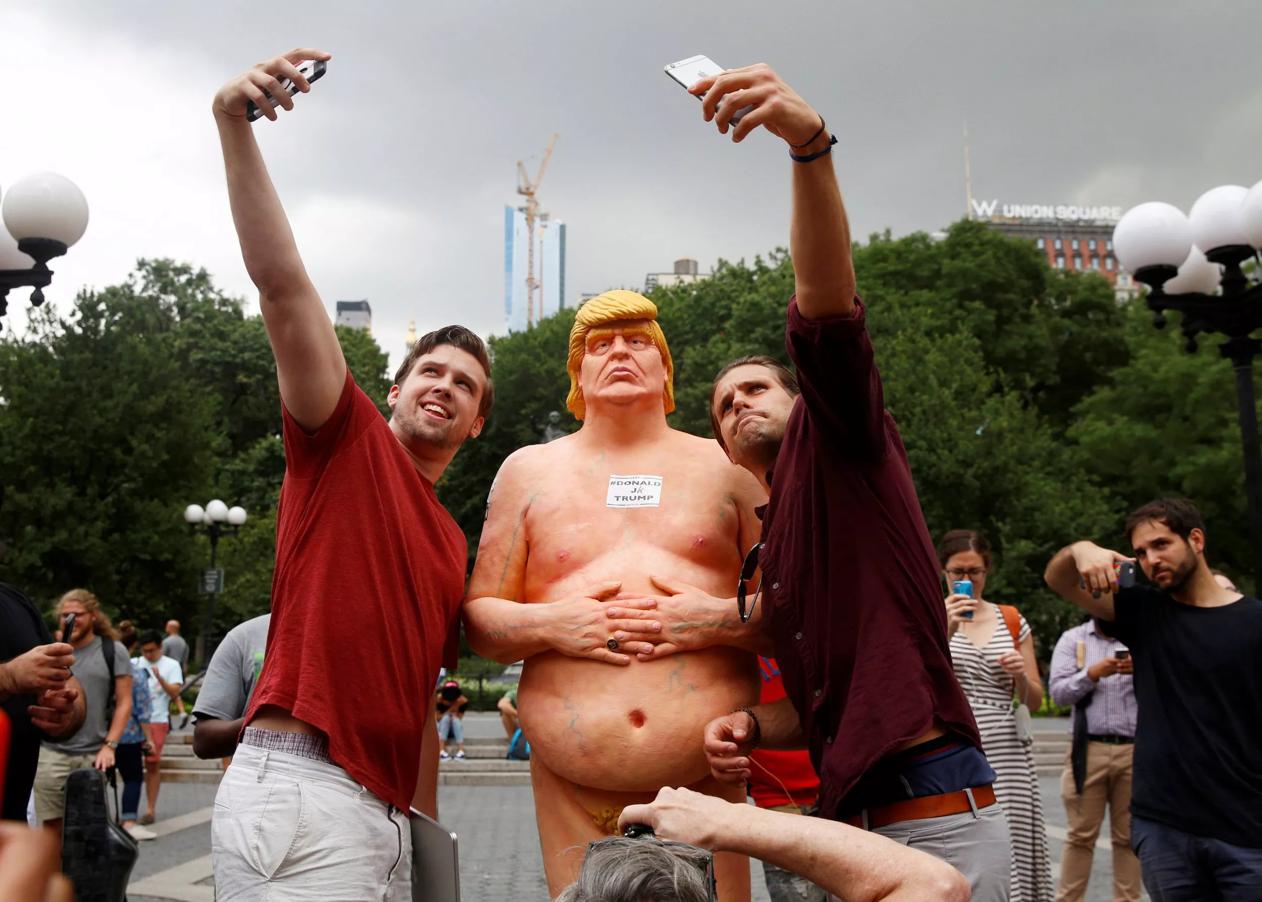 Naked Donald Trump Statues Erected pic