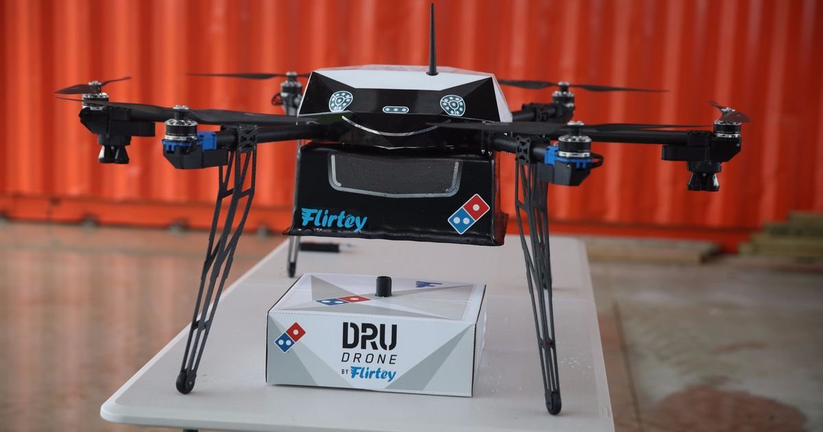 pizza delivery drone domino's