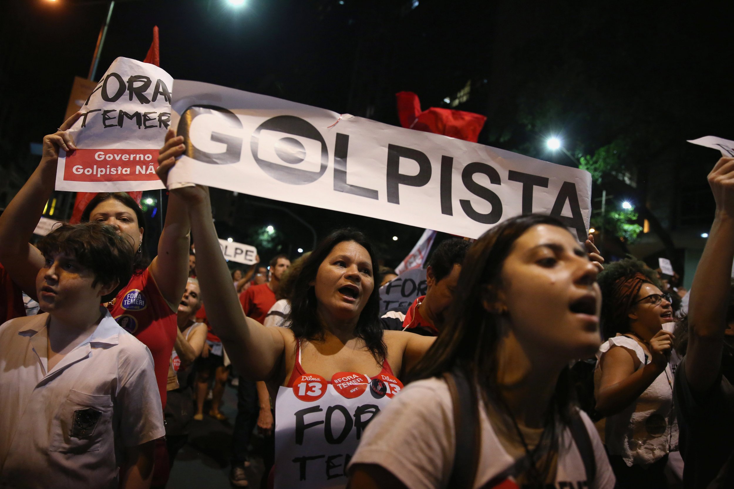 Supporters of Brazil's suspended President Dilma Rousseff