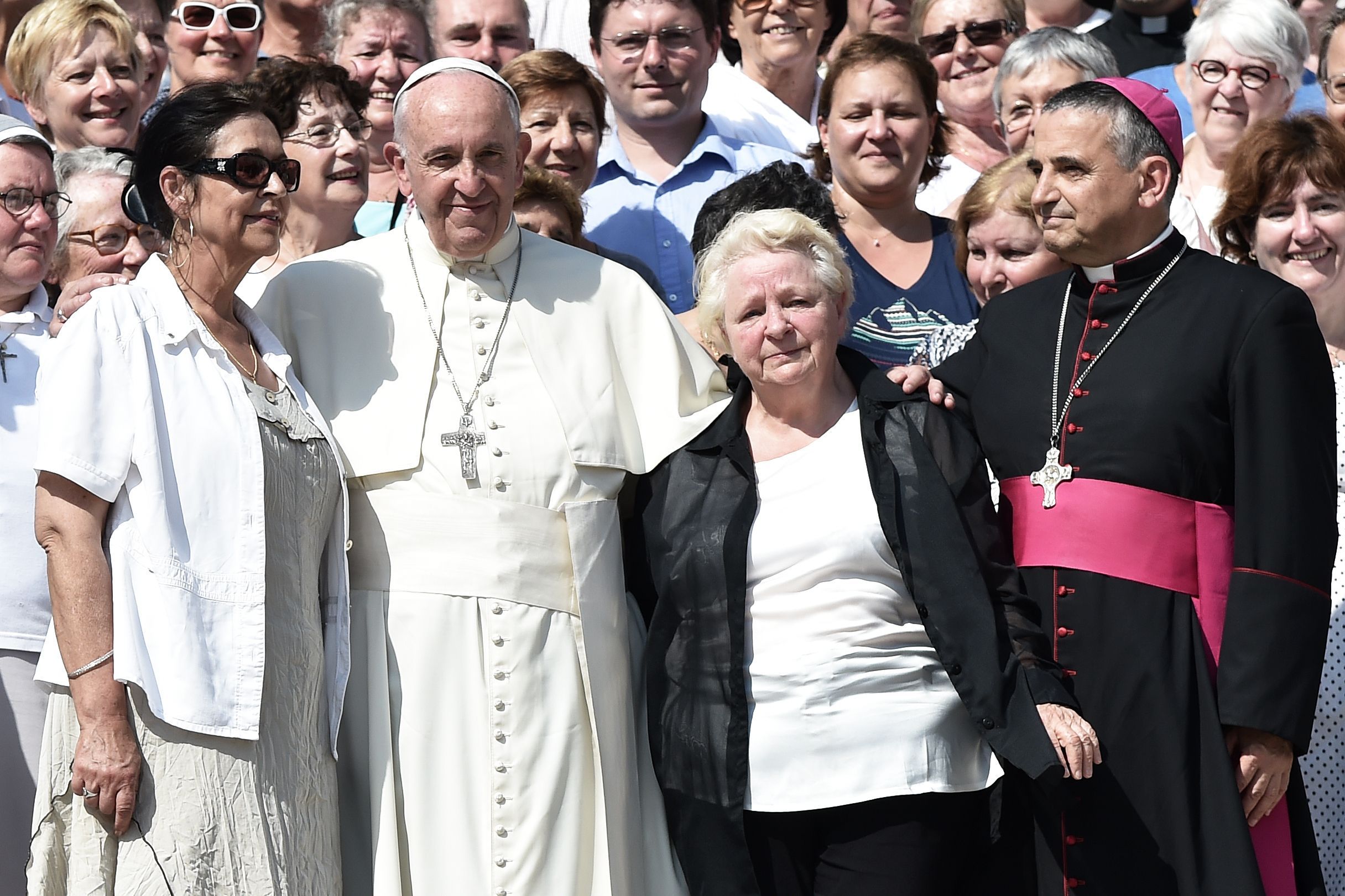 Pope Francis With Sister of Late French Priest Jacques Hamel