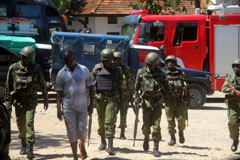 A police station in Mombasa after an attack by three women