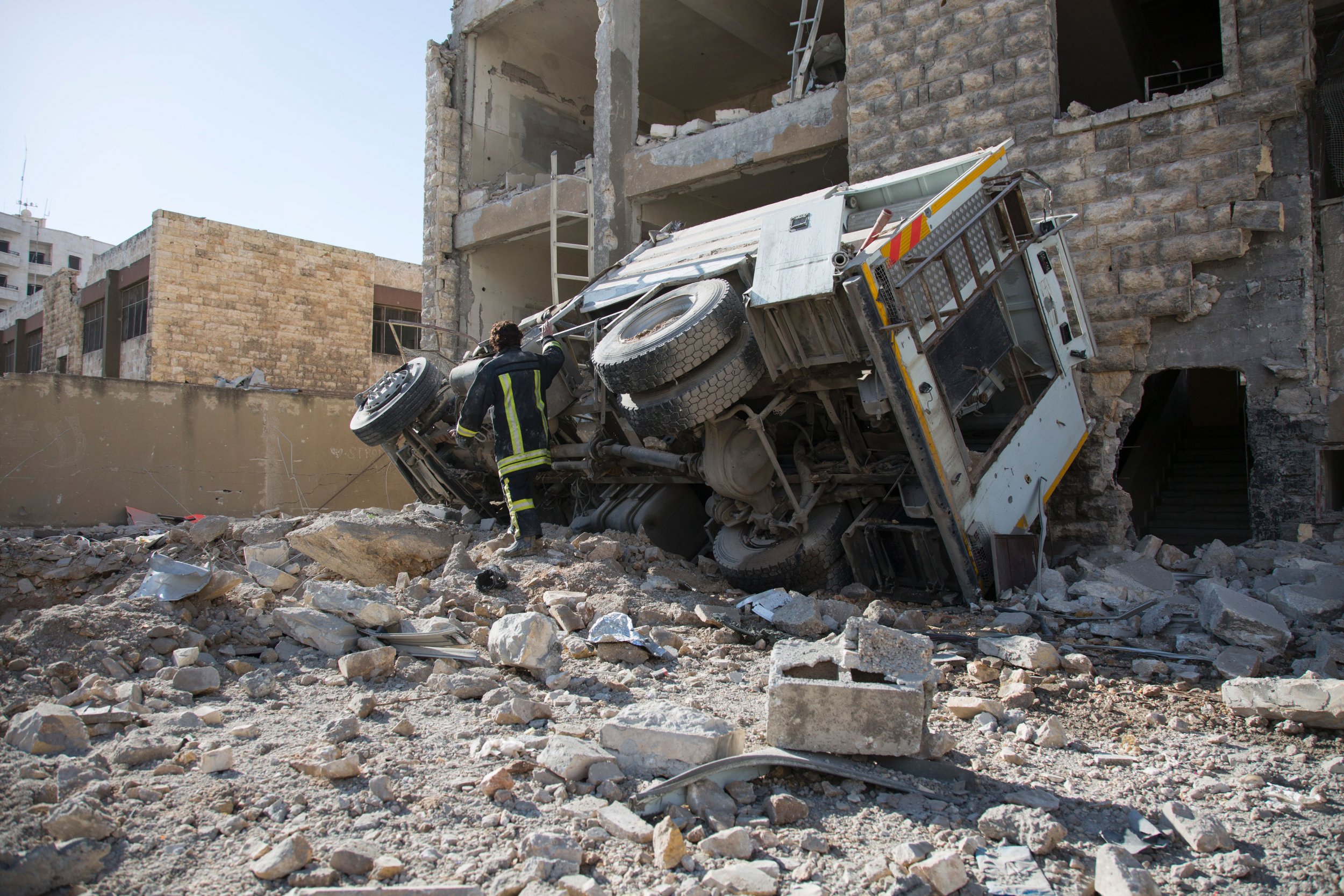 Airstrike aftermath in Aleppo