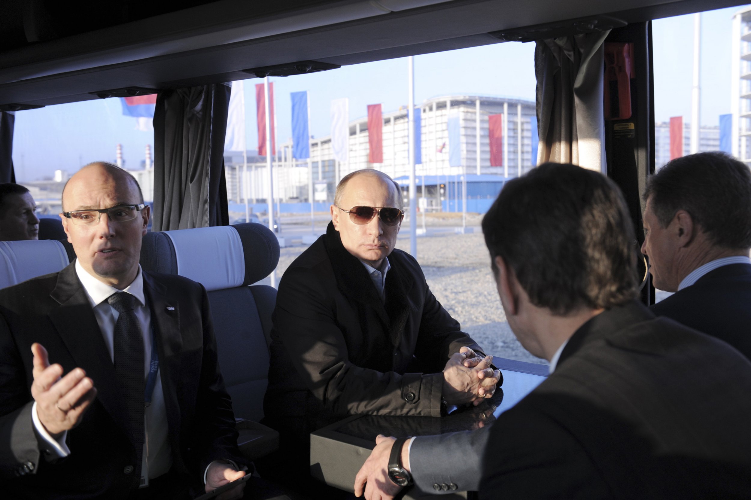 Putin on a bus