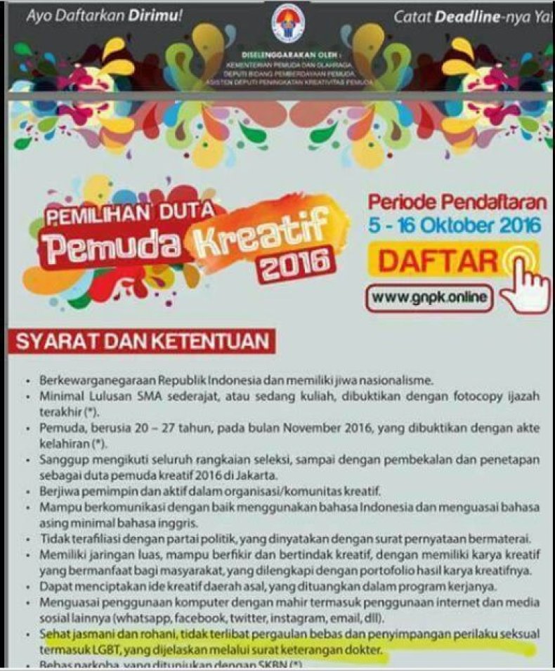 Indonesia advert for youth ambassador