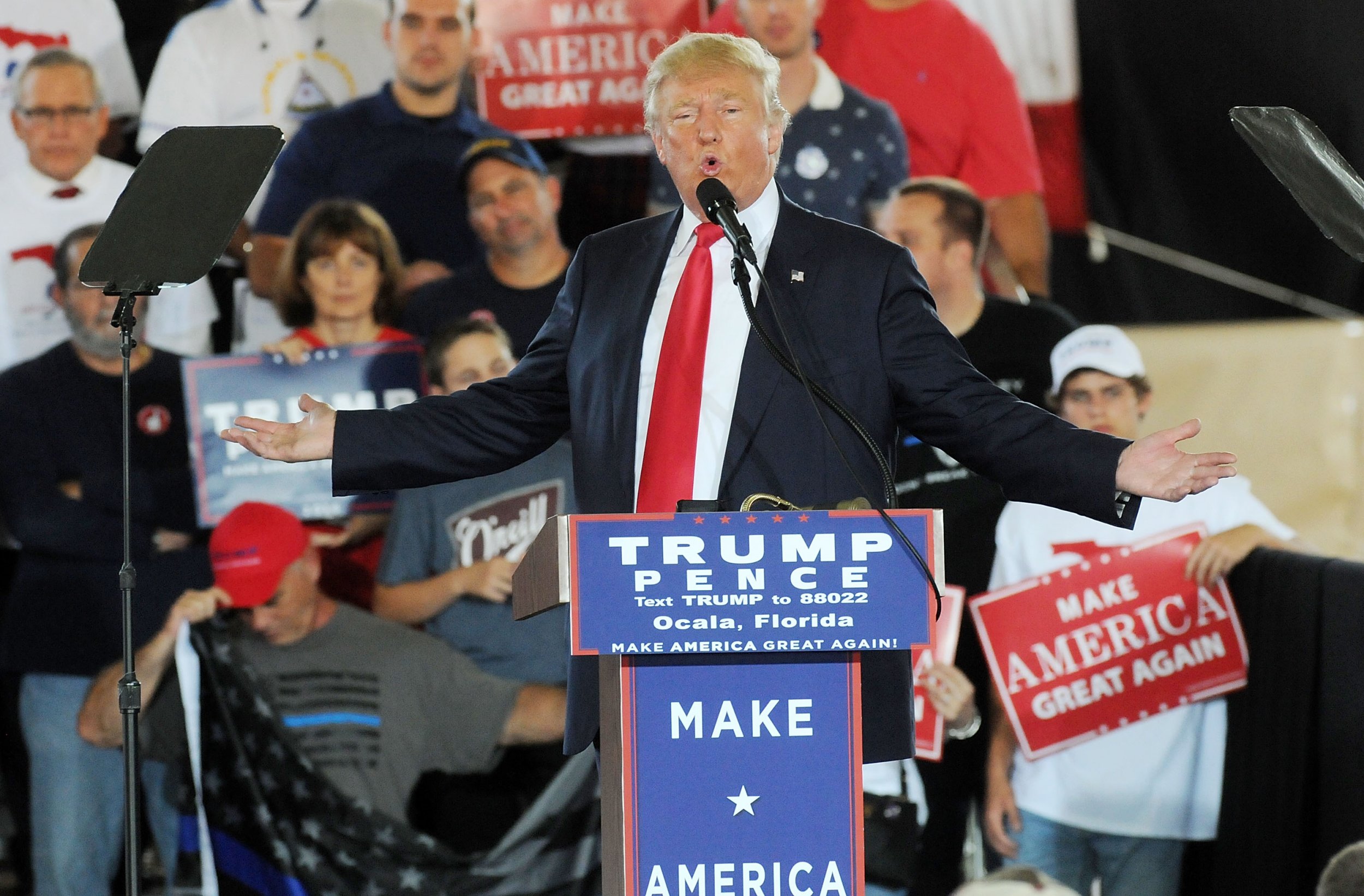 Donald Trump at a campaign rally