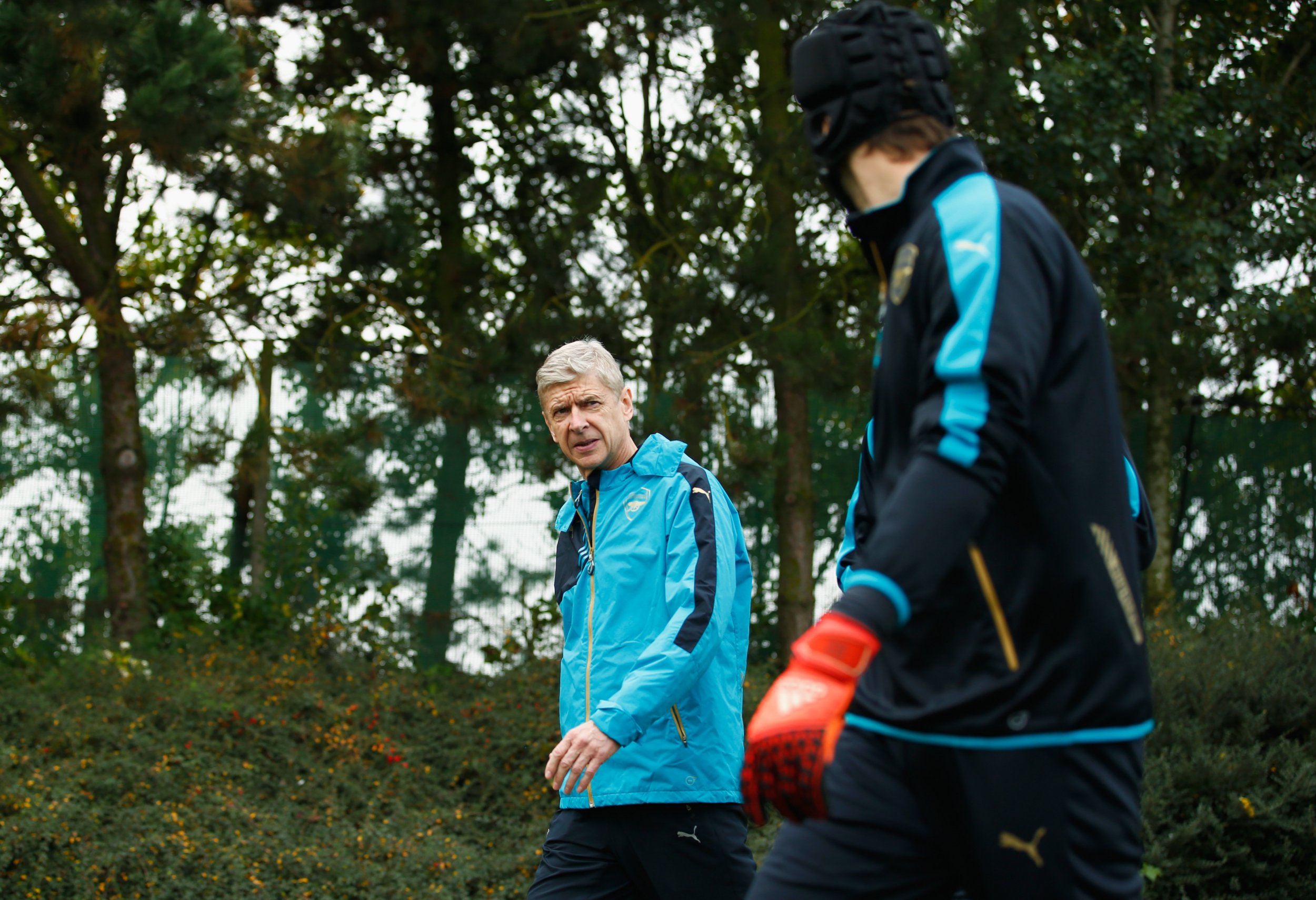 Arsene Wenger and Petr Cech