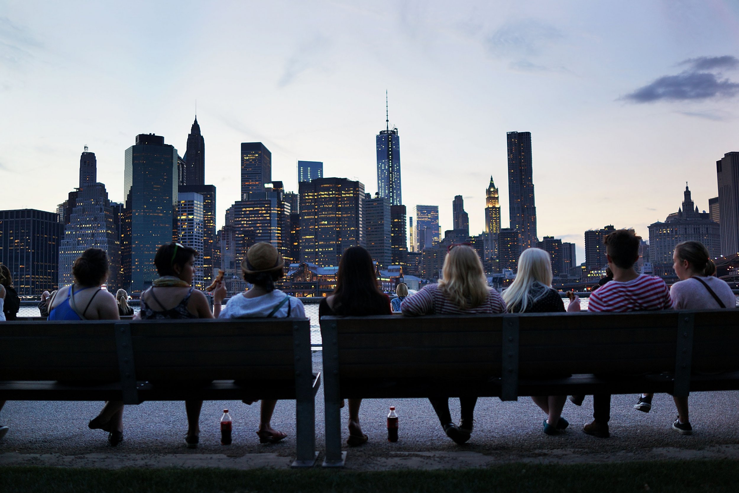 People sitting on a bench in New York