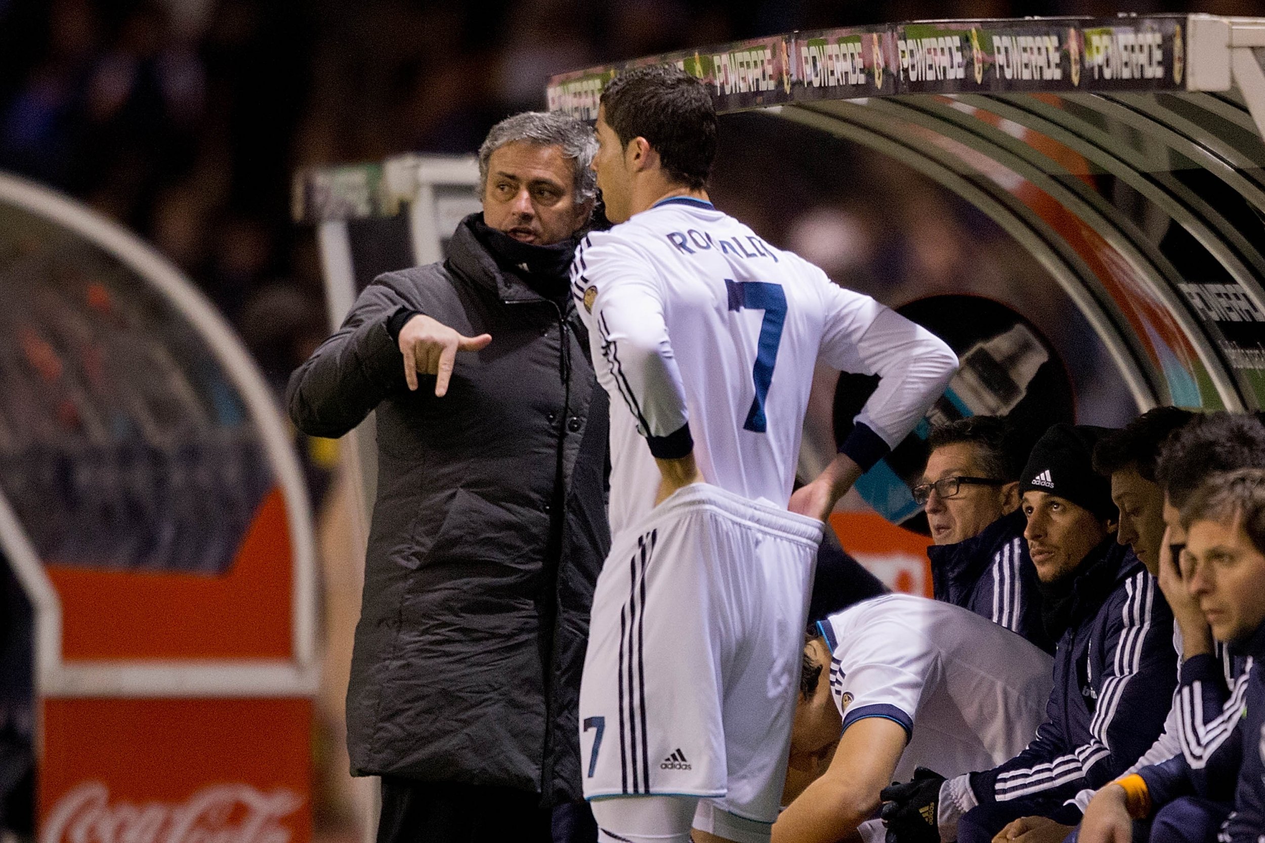 Jose Mourinho, left, with Cristiano Ronaldo