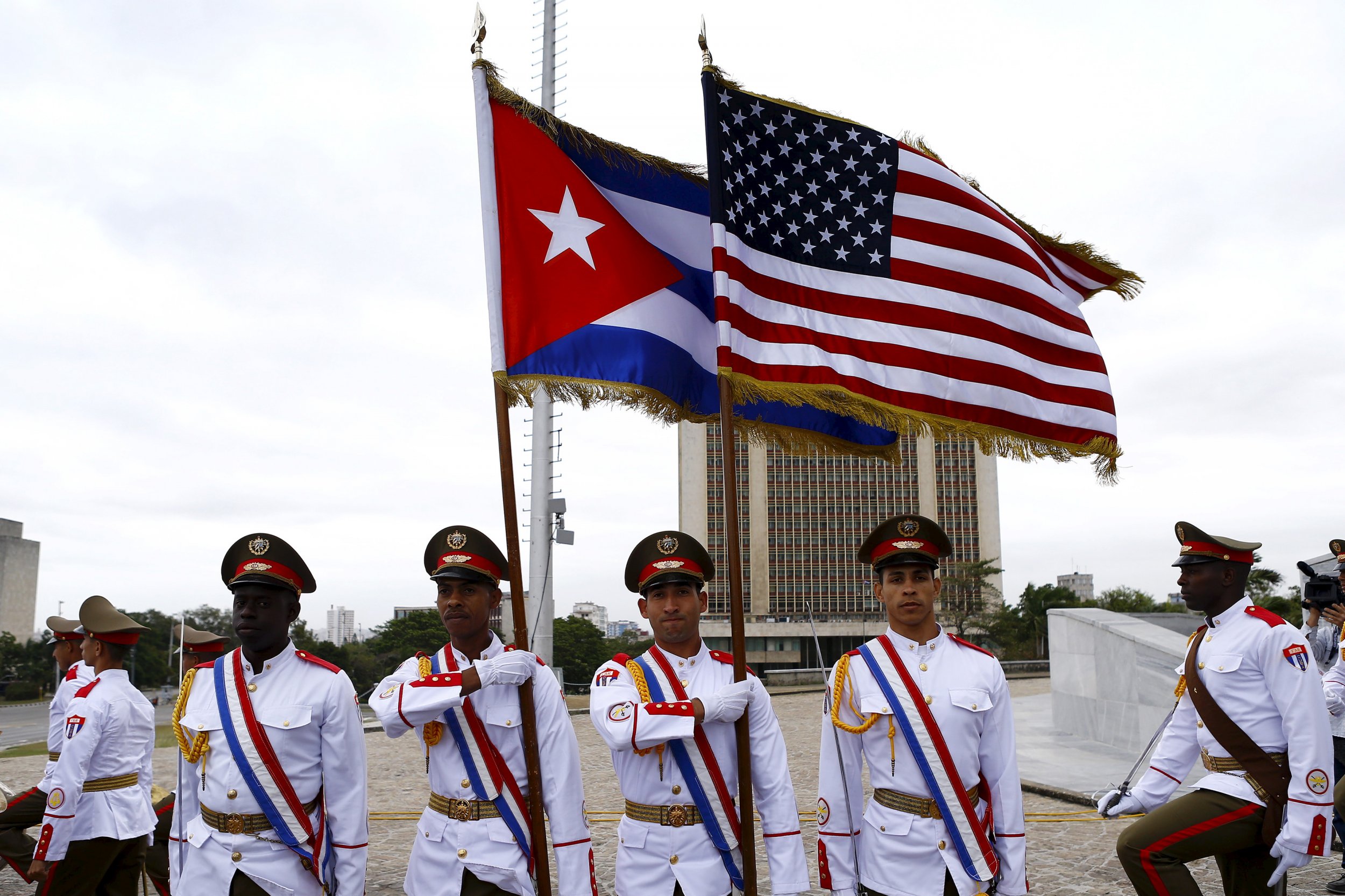 U.S. Cuba flags