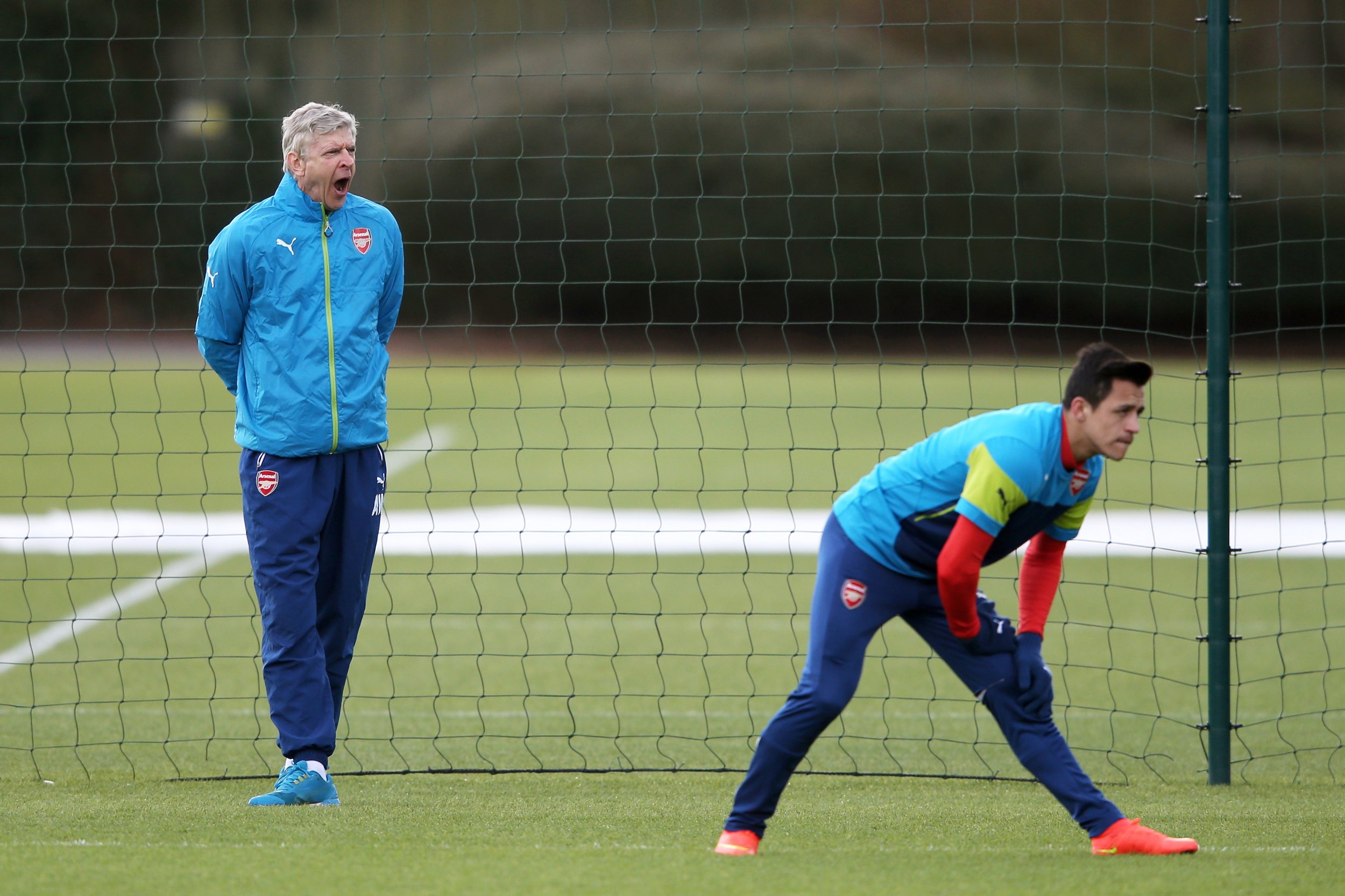 Arsenal manager Arsene Wenger, left, with striker Alexis Sanchez.