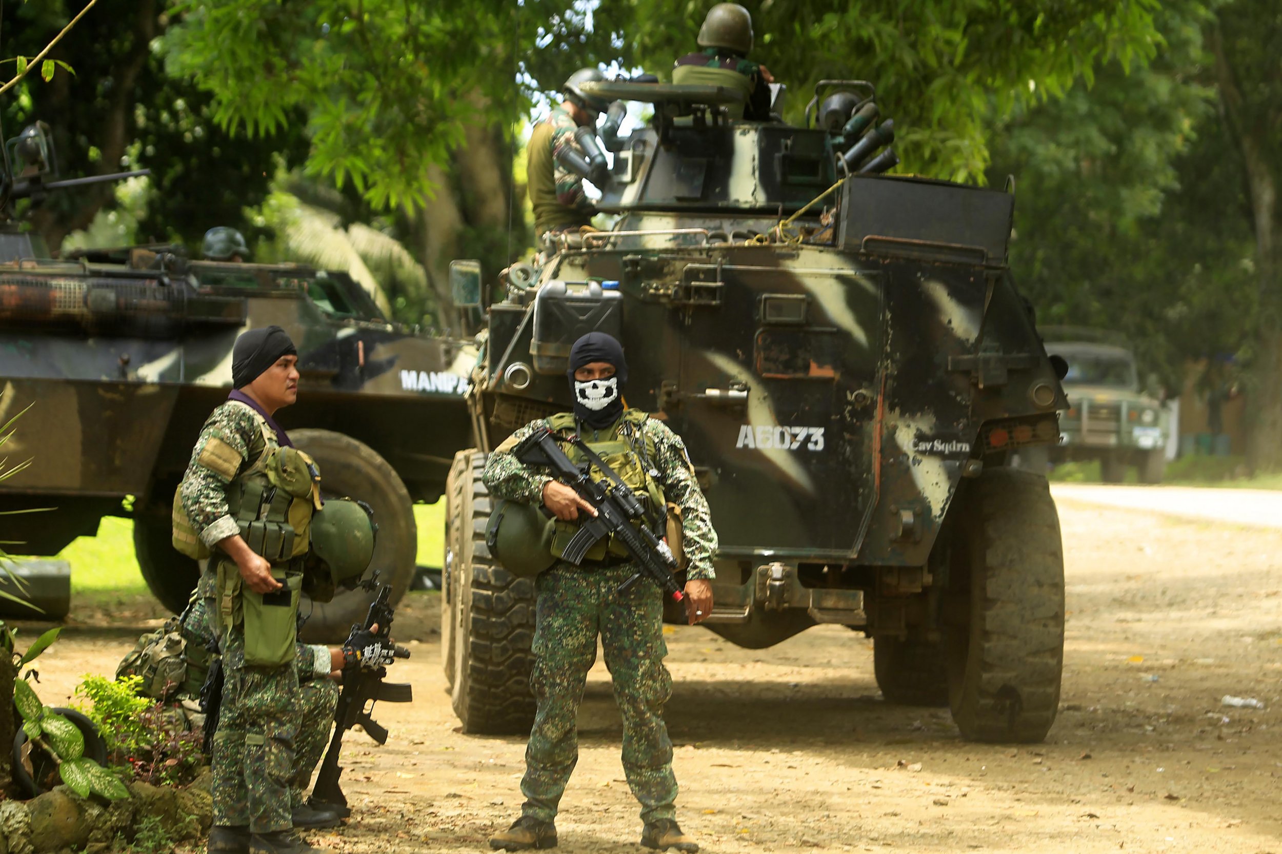 Philippine troops fighting against Abu Sayyaf