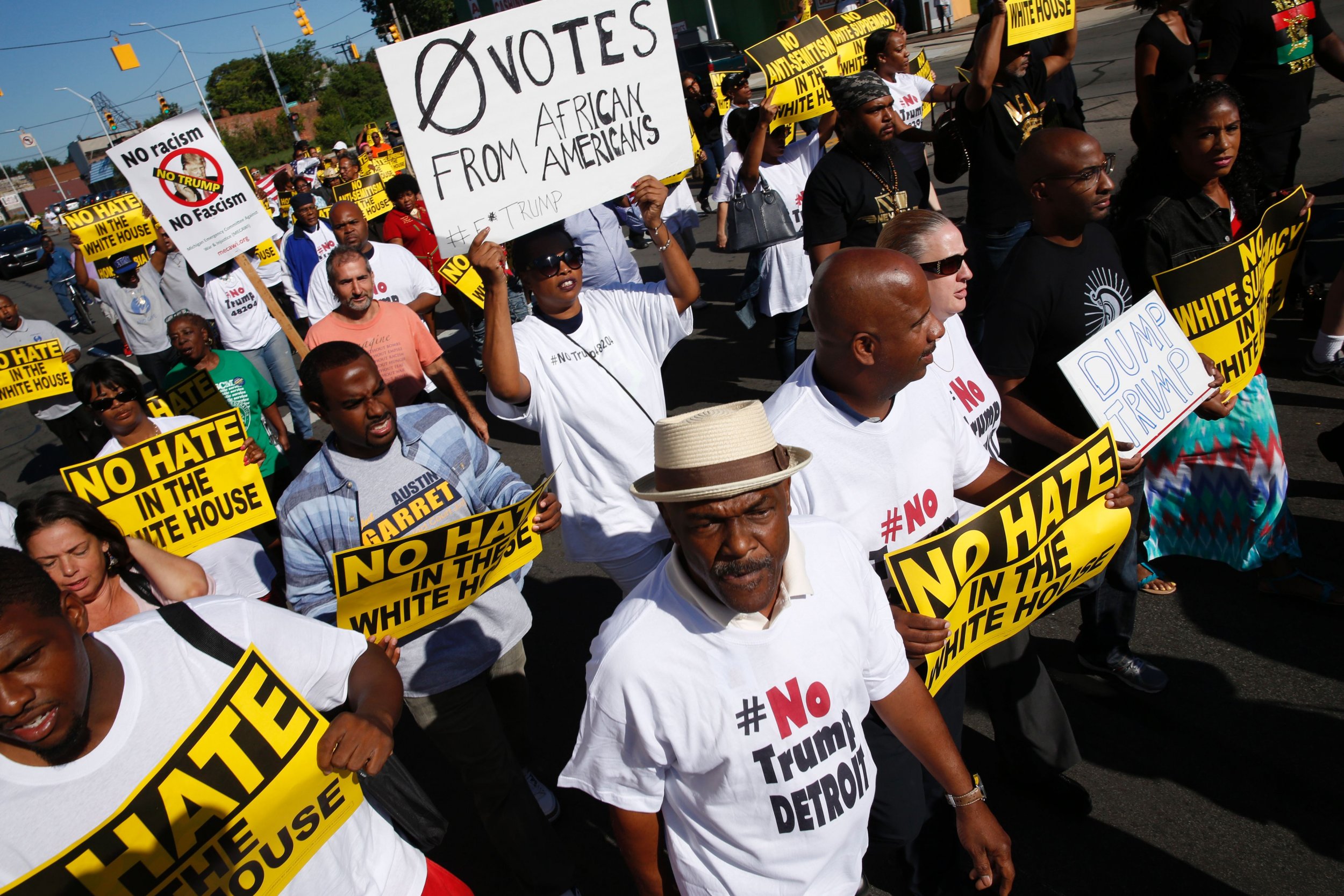 African-Americans protest against Trump