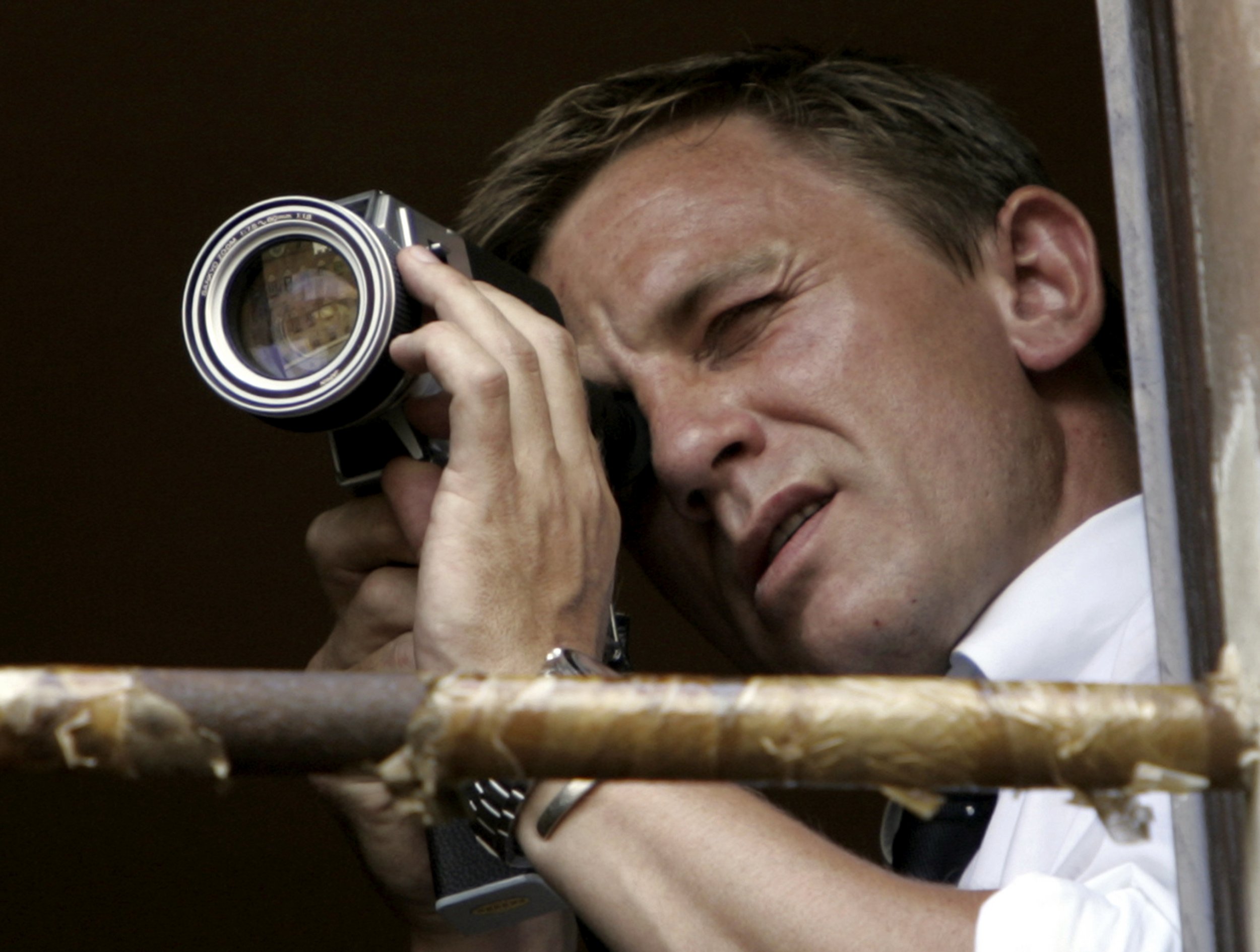 James Bond looking for a martini
