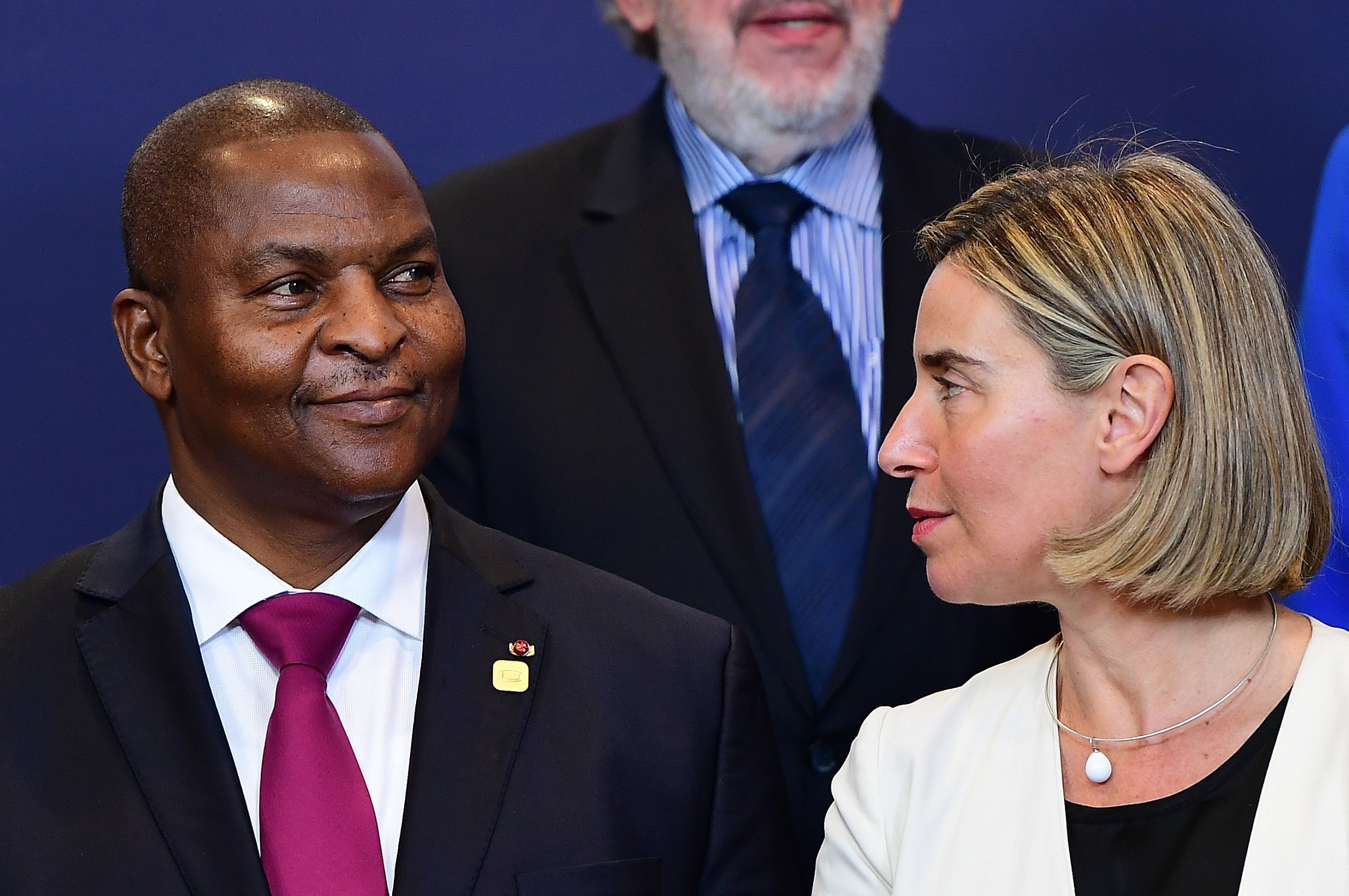 Faustin-Archange Touadera and Federica Mogherini