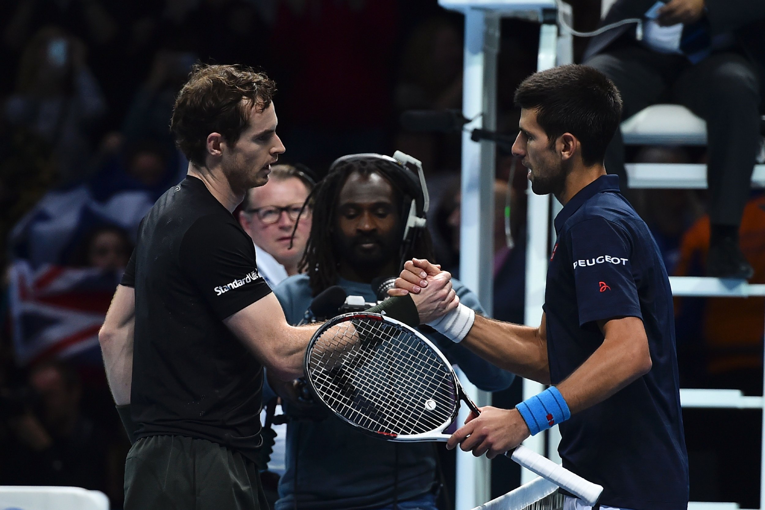 Andy Murray with Novak Djokovic