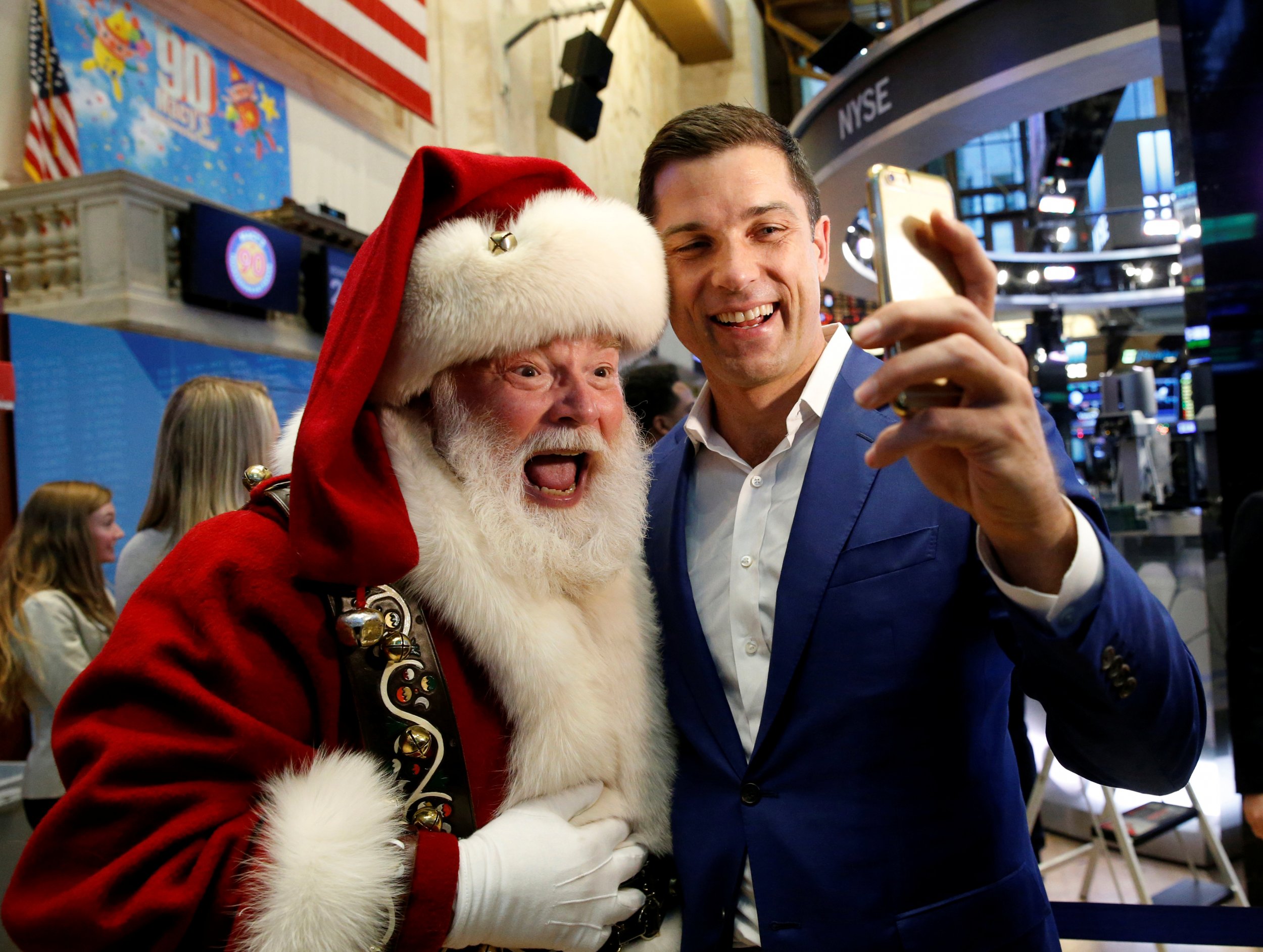 Santa and Tom Farley