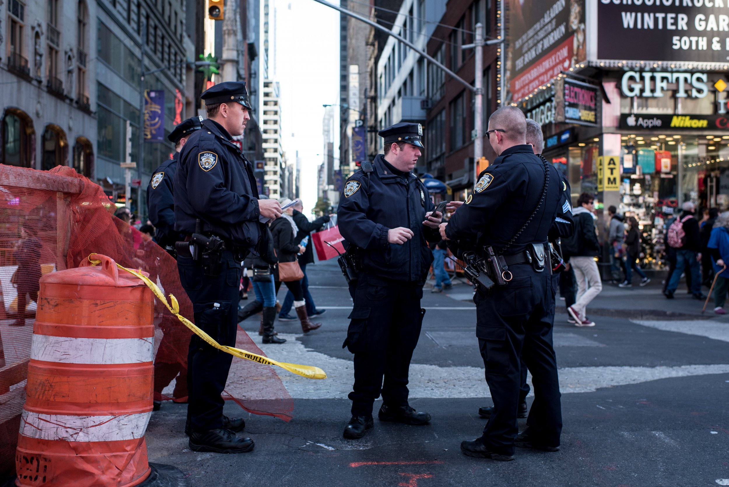 Police on watch in Times Square