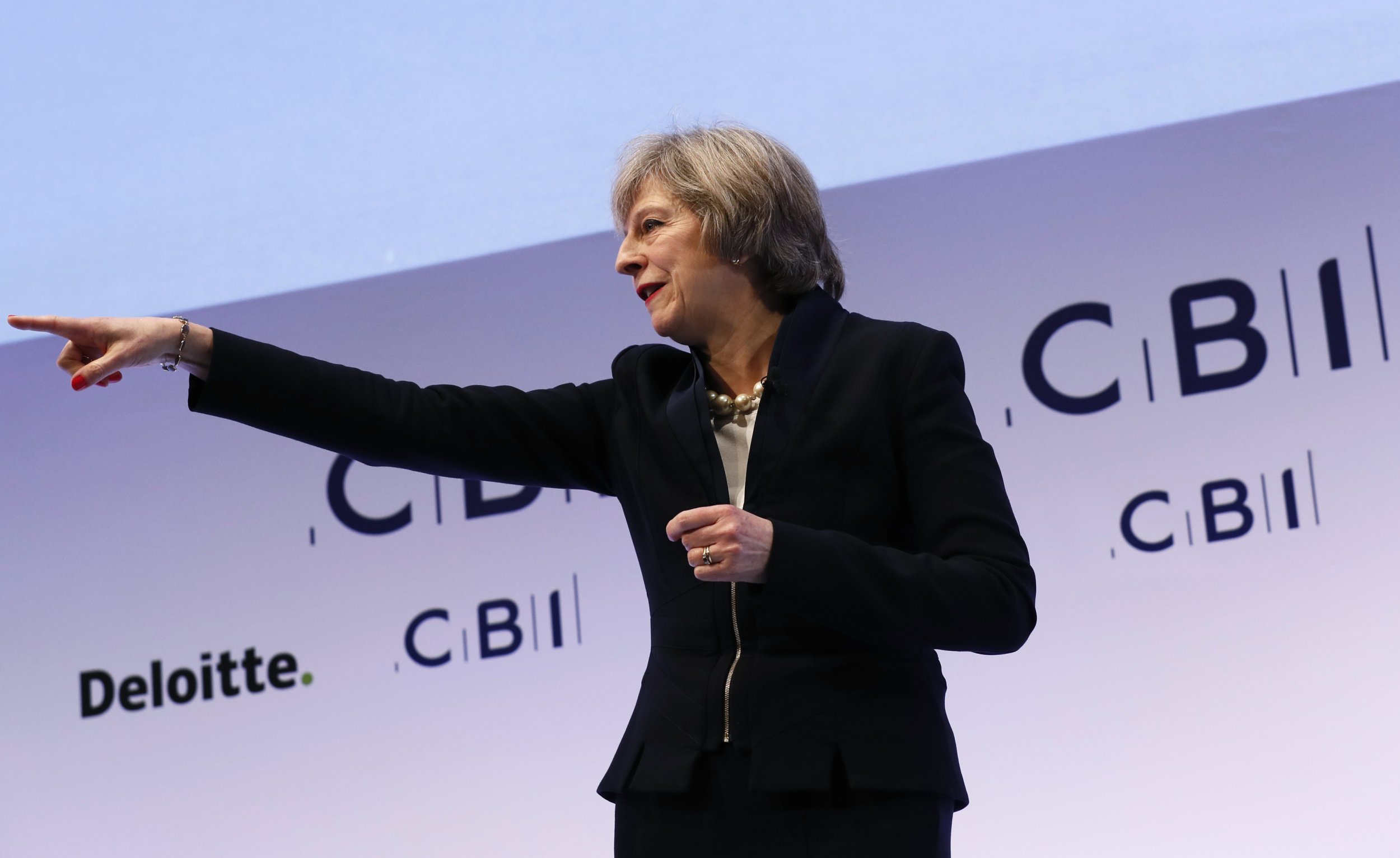 Theresa May addresses the CBI
