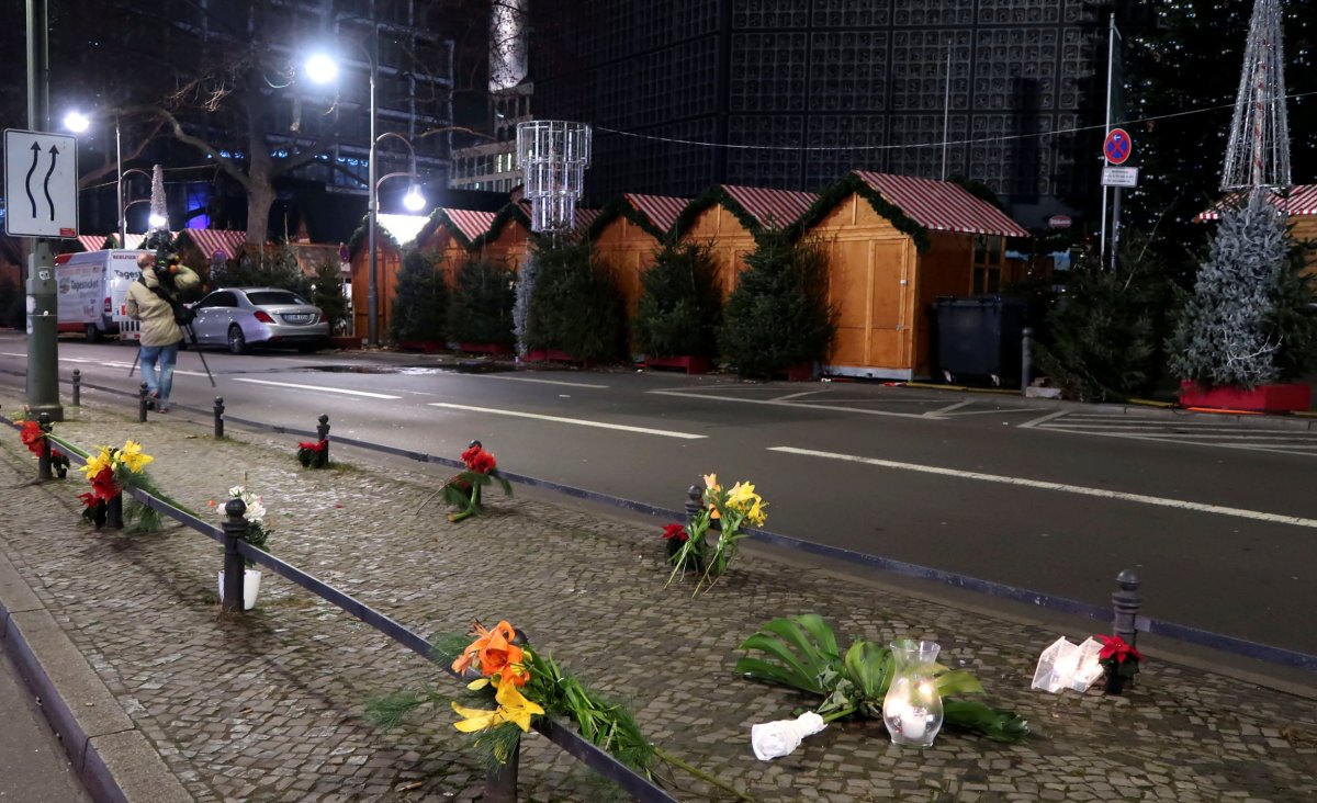 Candles and flowers at the scene of the Berlin attack