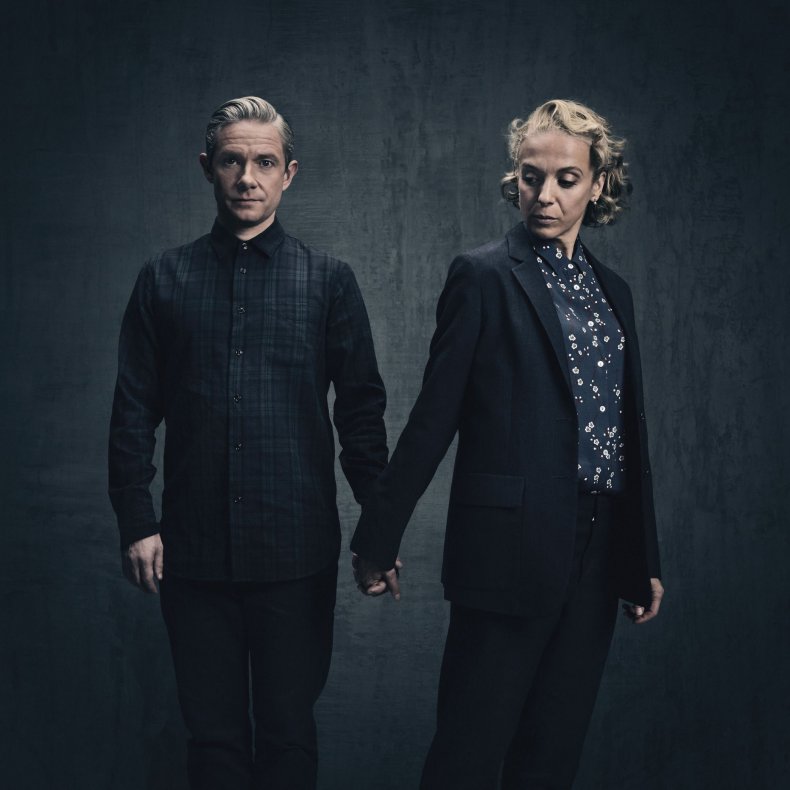 Amanda Abbington and Martin Freeman