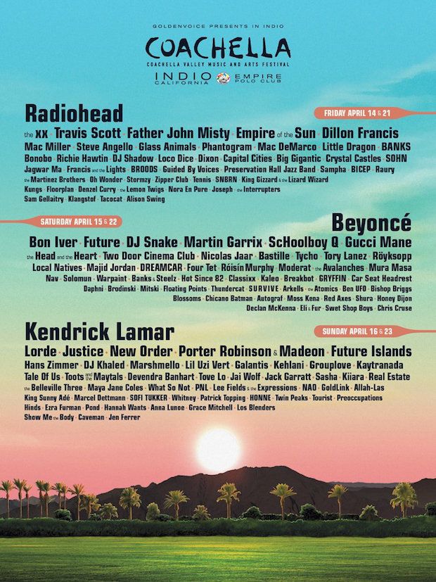 Beyoncé, Radiohead and Kendrick Lamar Headline Stellar Coachella Lineup