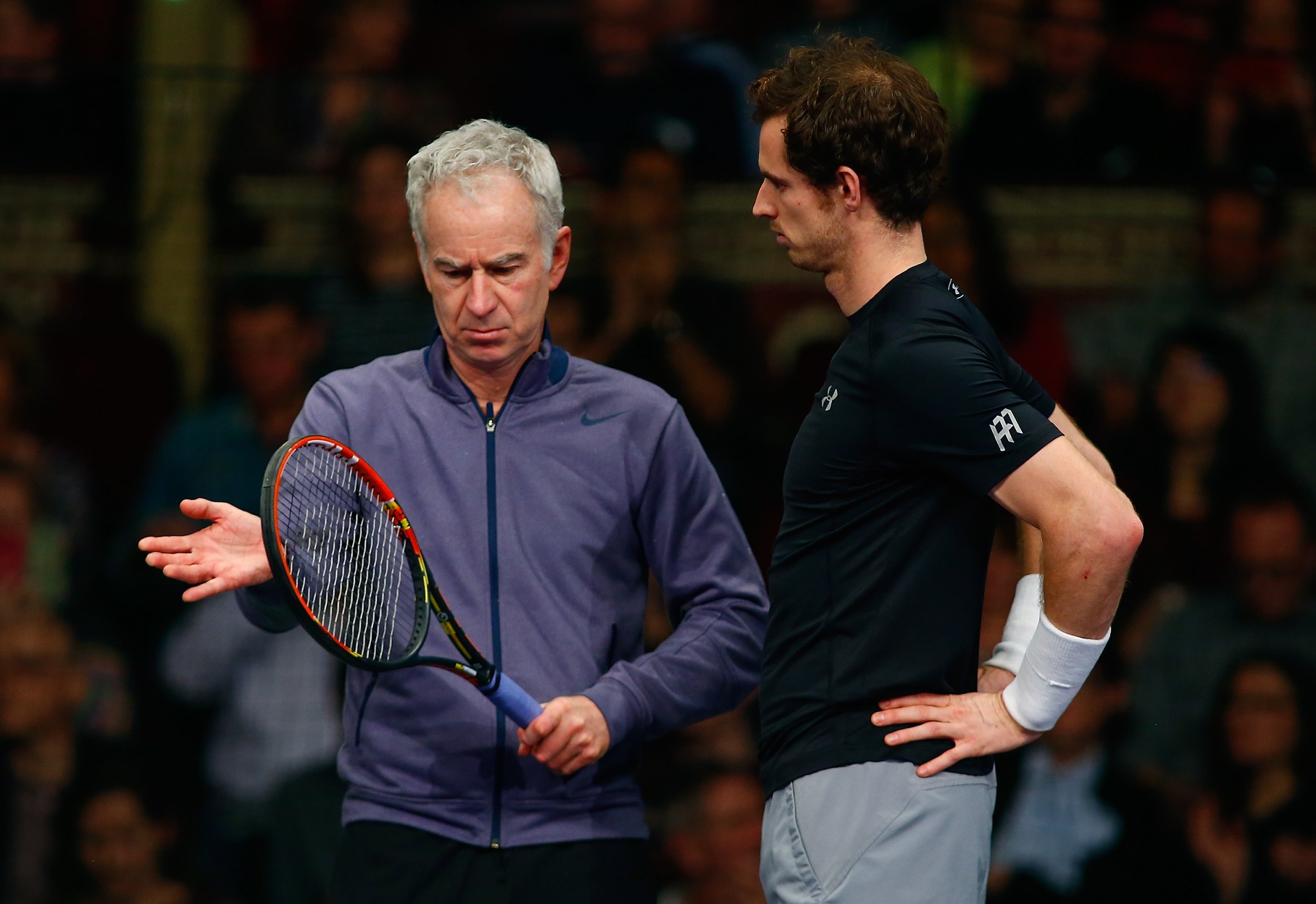 John McEnroe, left, with Andy Murray