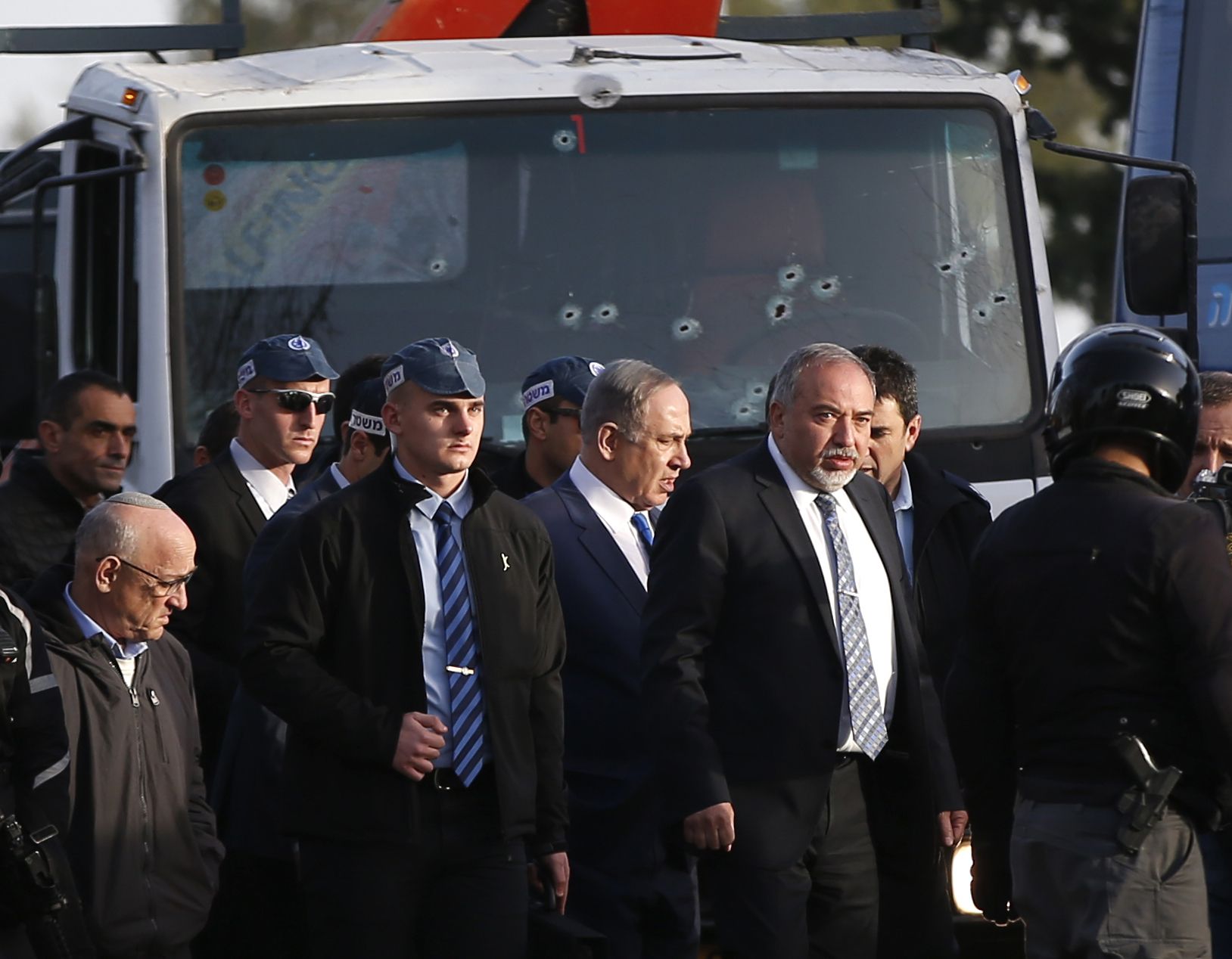 Netanyahu at site of truck attack