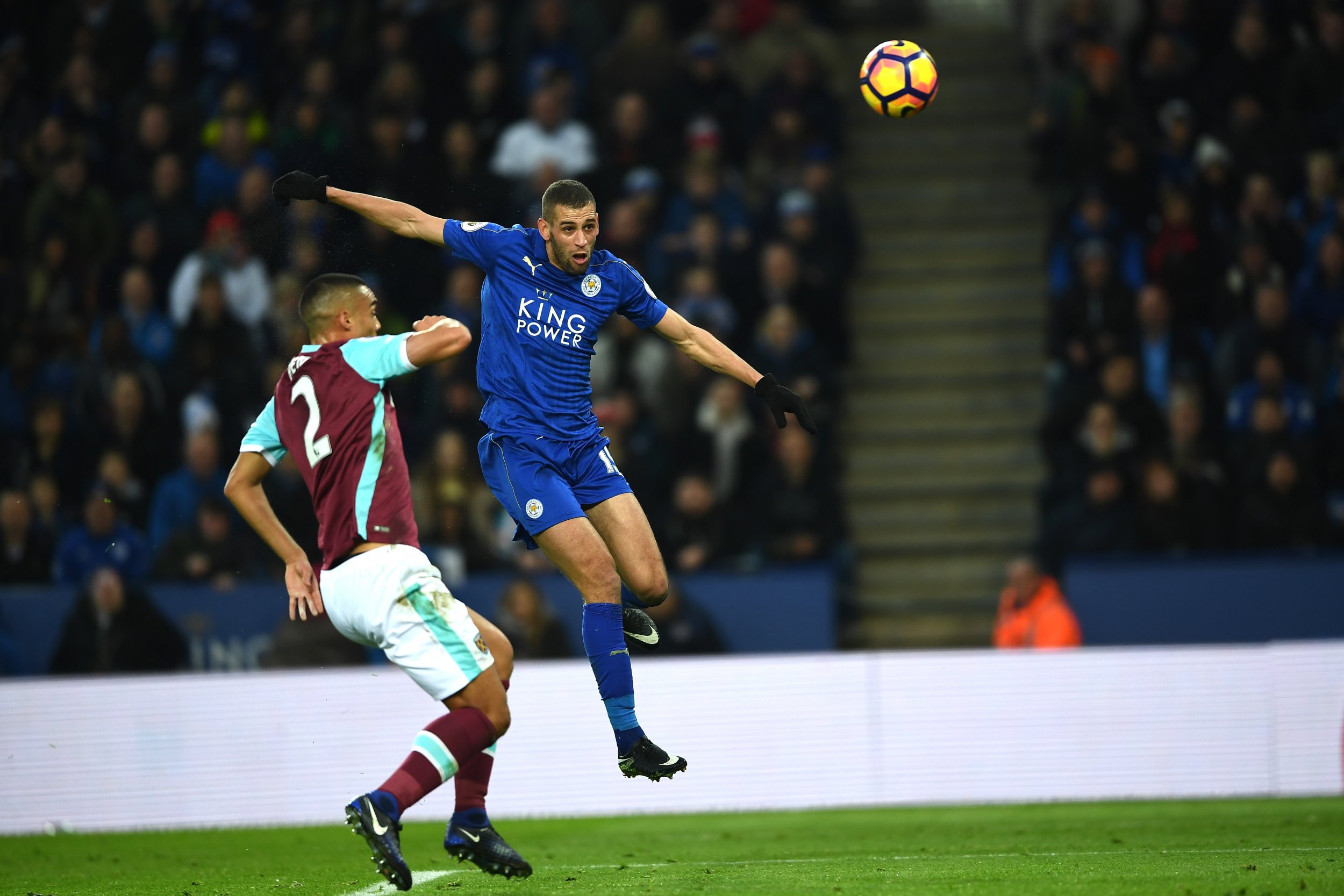 Leicester City striker Islam Slimani at the King Power Stadium, Leicester, England.