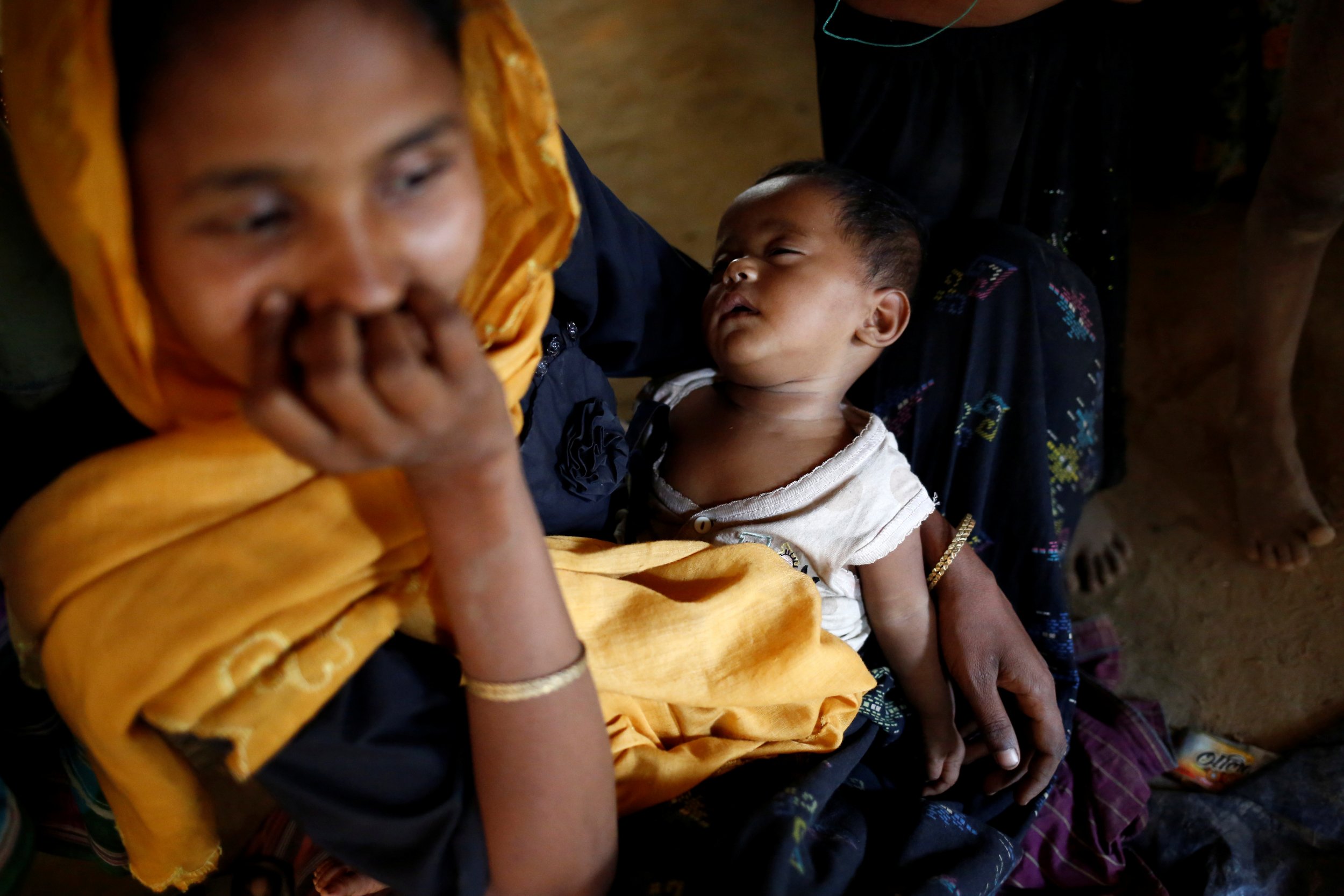 Rohingya child sleeping