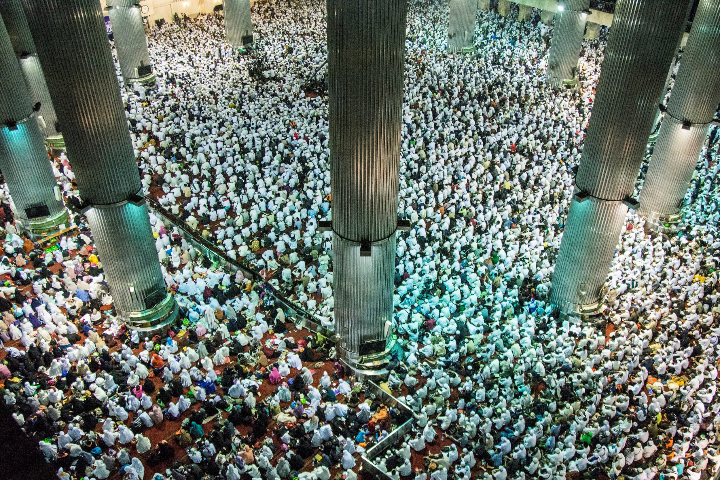 Muslims praying in Jakarta