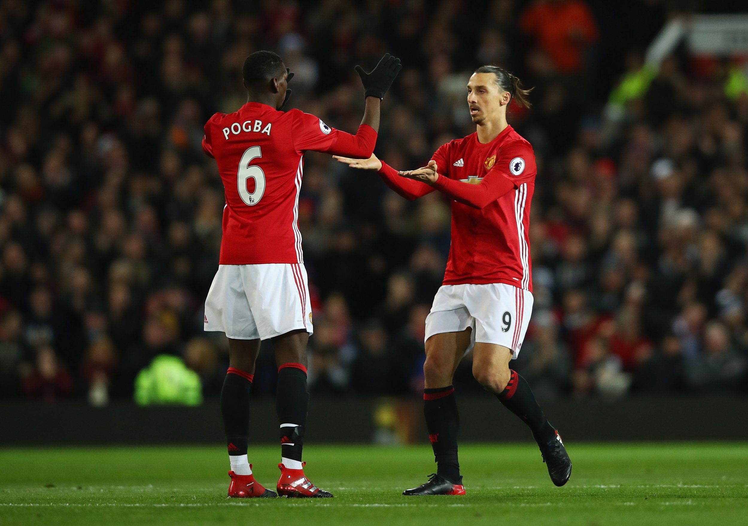 Paul Pogba, left, with Zlatan Ibrahimovic.