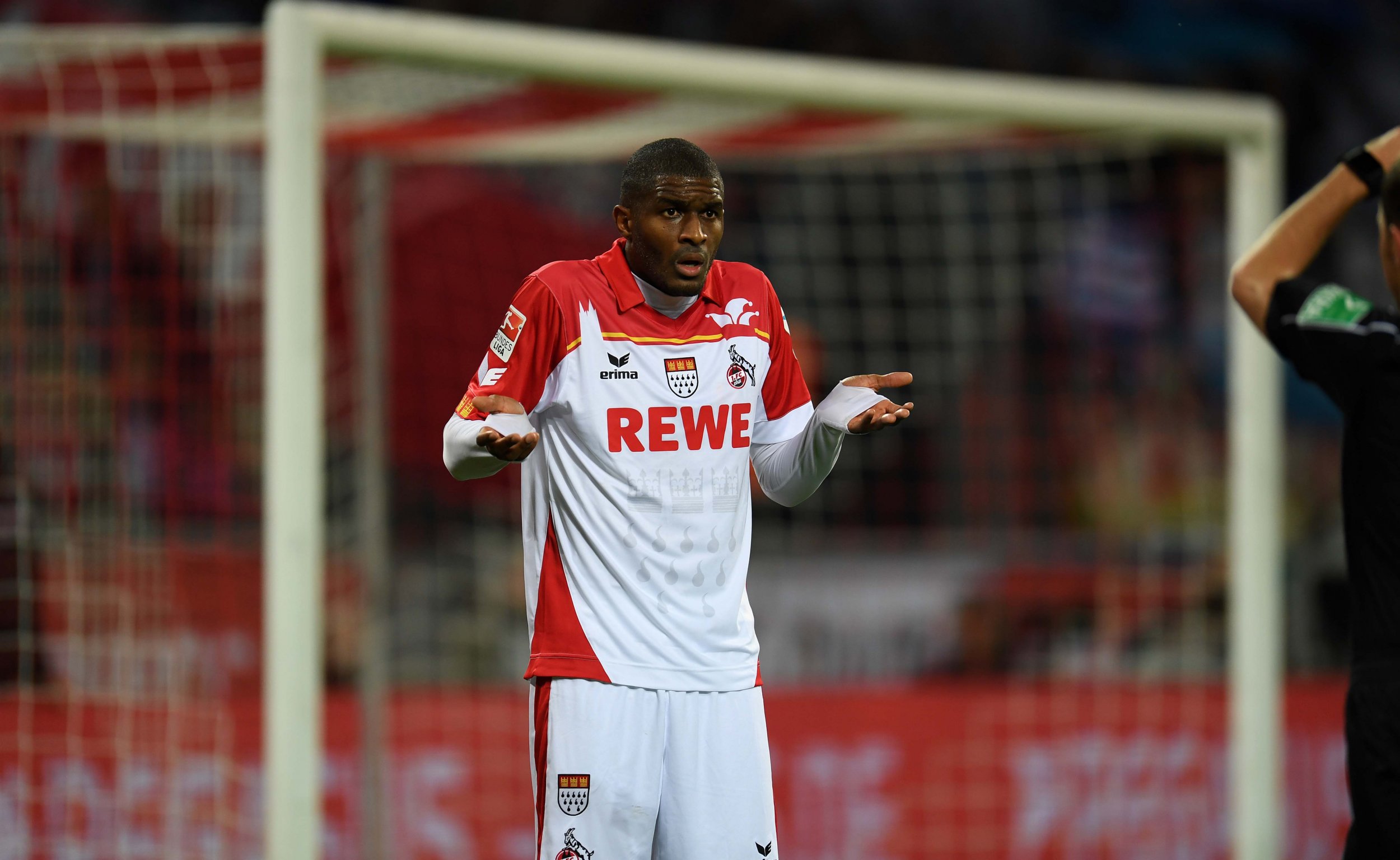 Cologne's French striker Anthony Modeste in Cologne, western Germany, October 30 2016.