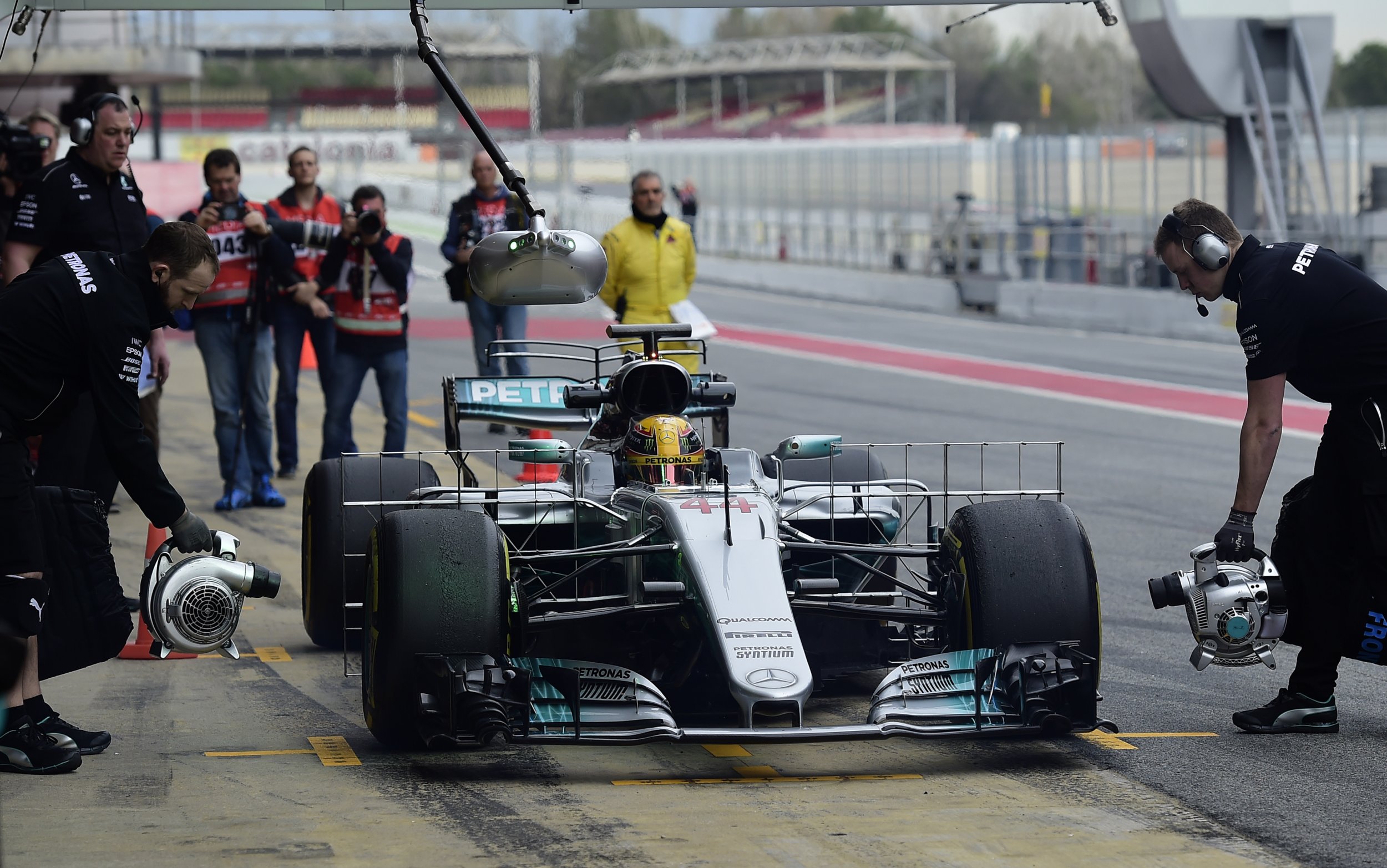 Mercedes-AMG driver Lewis Hamilton in Montmelo, on the outskirts of Barcelona, Spain, February 28.