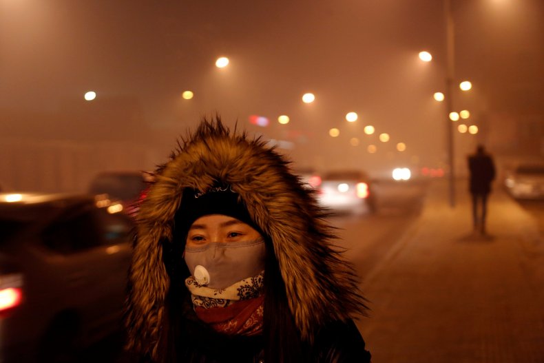 Woman with mask in Mongolia